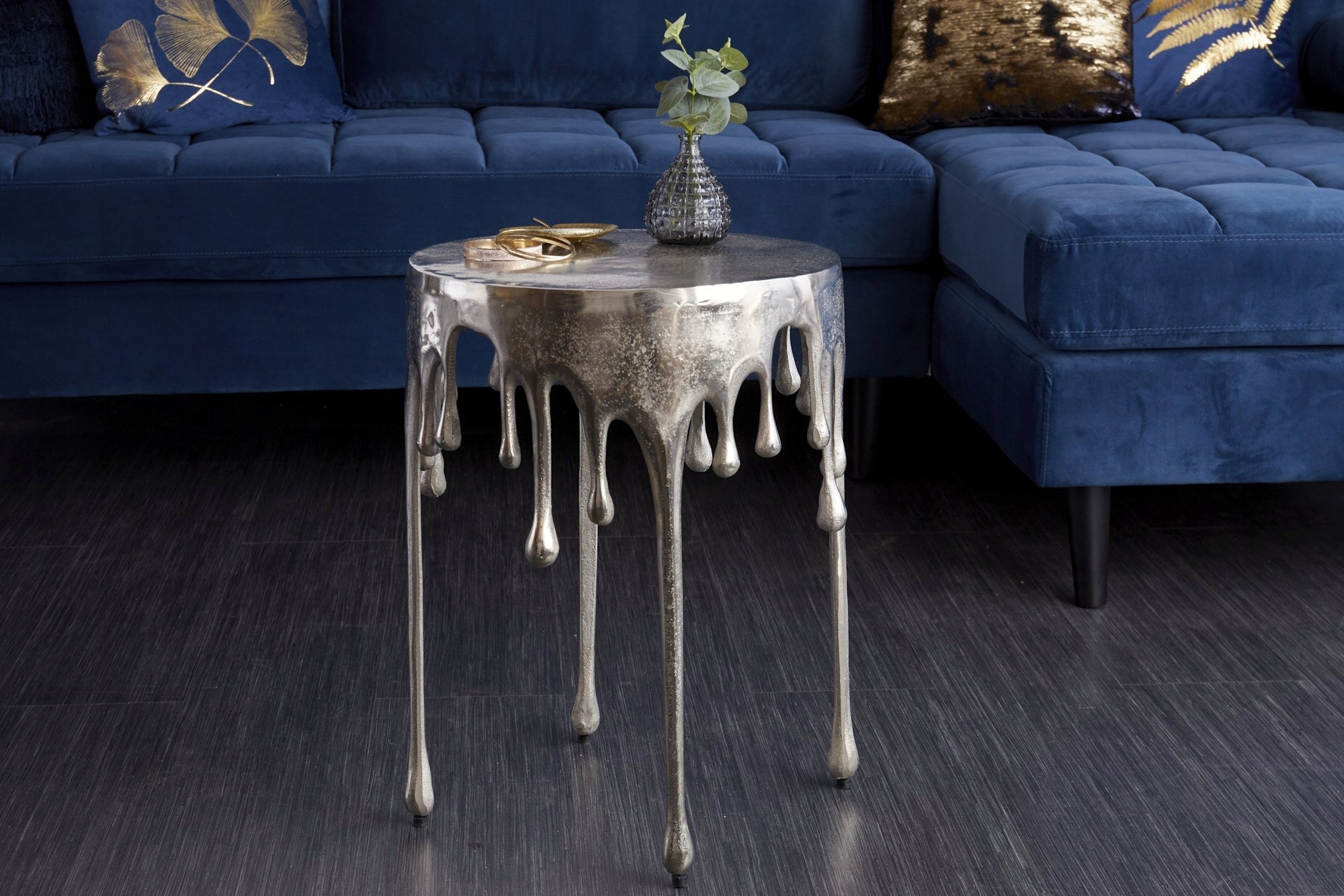 Couchtisch Invicta Liquid Line 51, Silber, Metall 