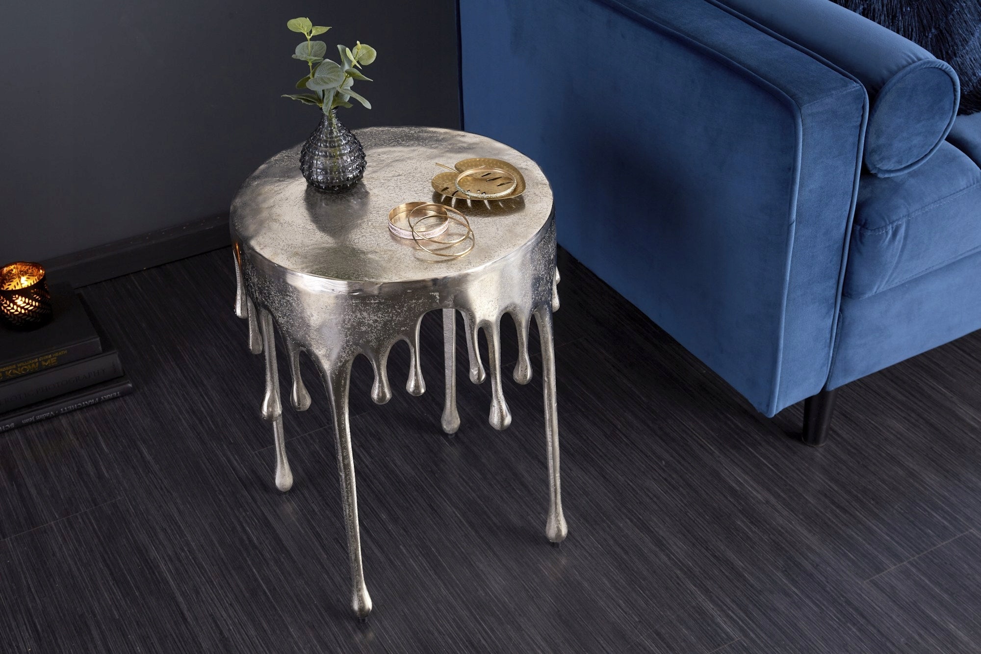 Couchtisch Invicta Liquid Line 51, Silber, Metall 