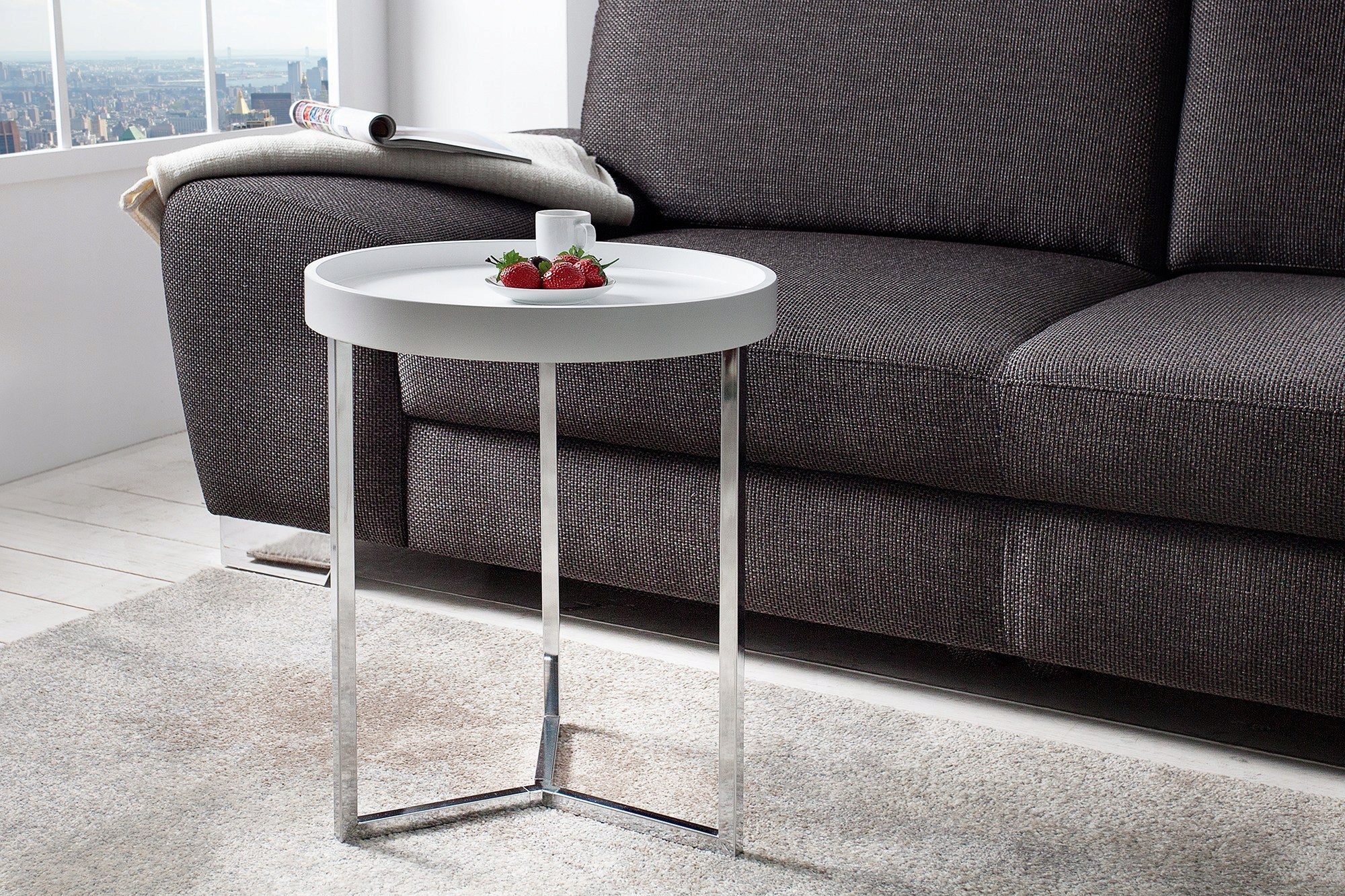 Tisch Invicta Modular 40, weiß, Chromgestell 