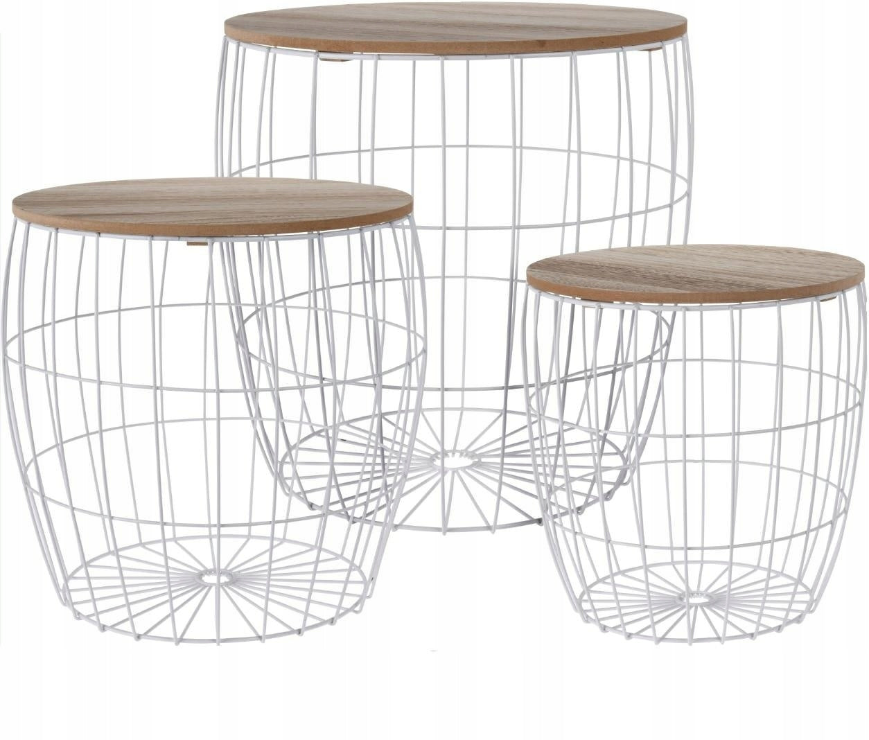 Set mit 3 Tischen Intesi Borton, braun/weiß 
