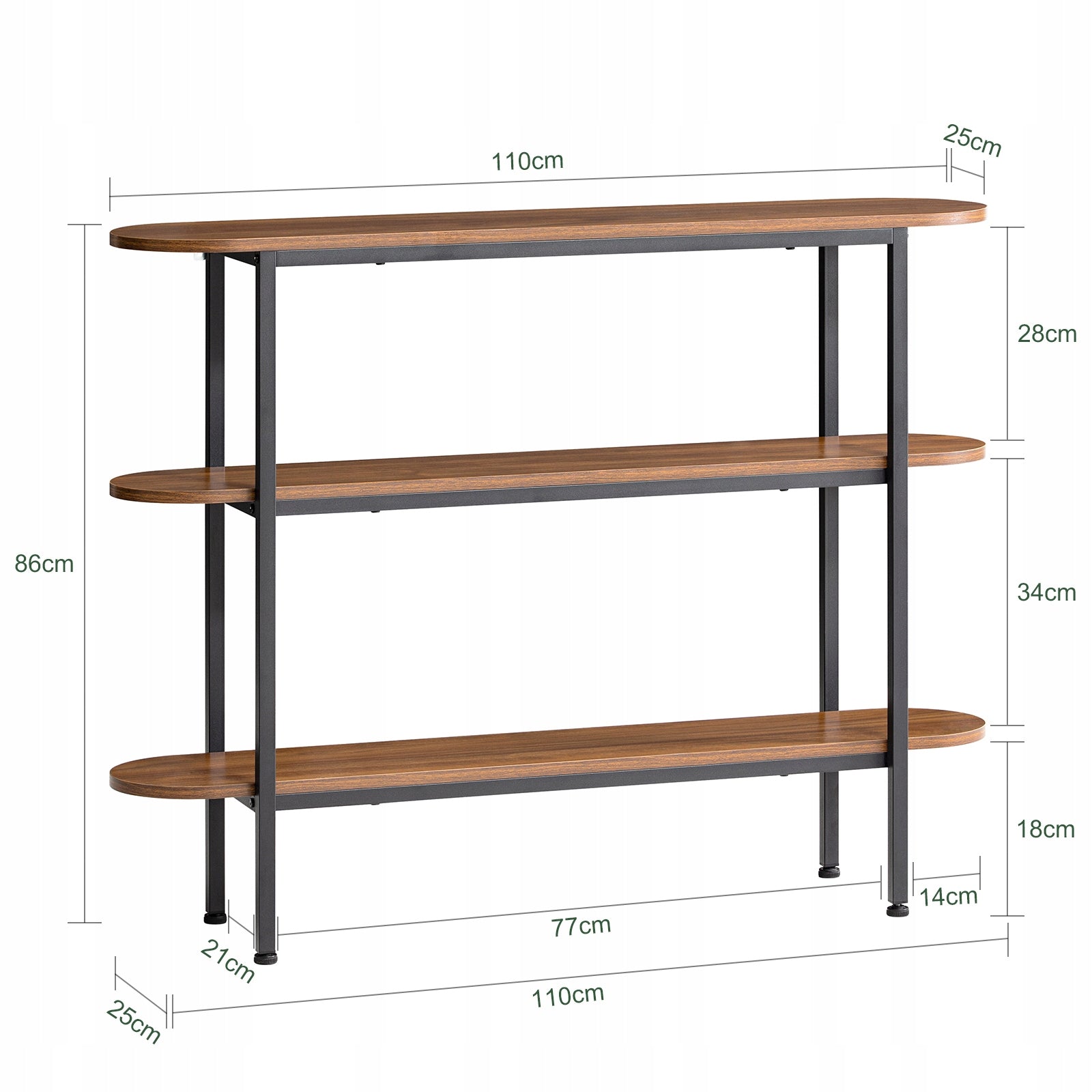 Konsole SoBuy FSB66-SCH, schwarz/braun 