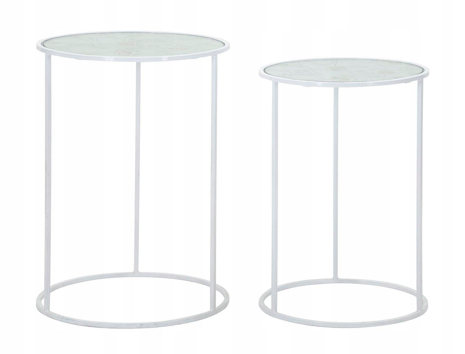 Set mit 2 Tischen Glam, weiß 