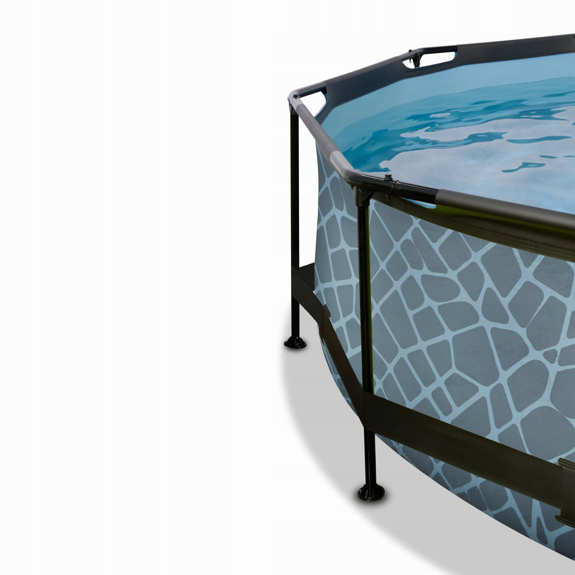 Stone EXIT ø300x76cm Swimming Pool with Filter Pump and Dome - Grey Volume 4383 l
