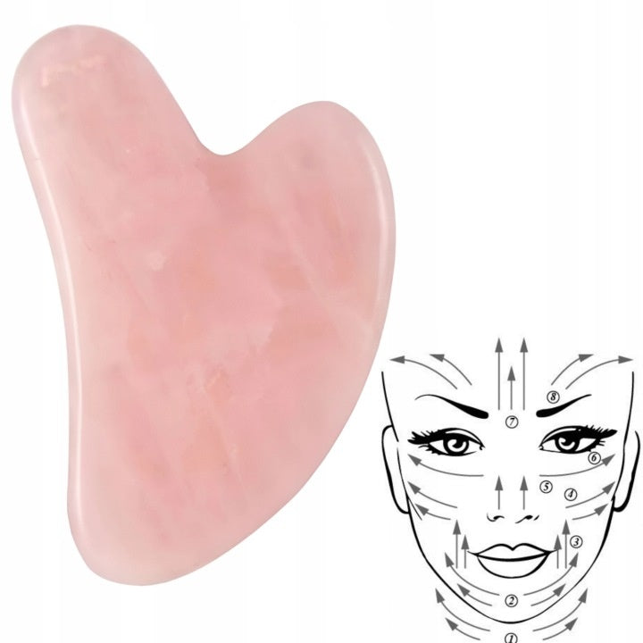 Stone Tile Gua Sha Quartz Pink Natural Face Lifting Massager Medical device no