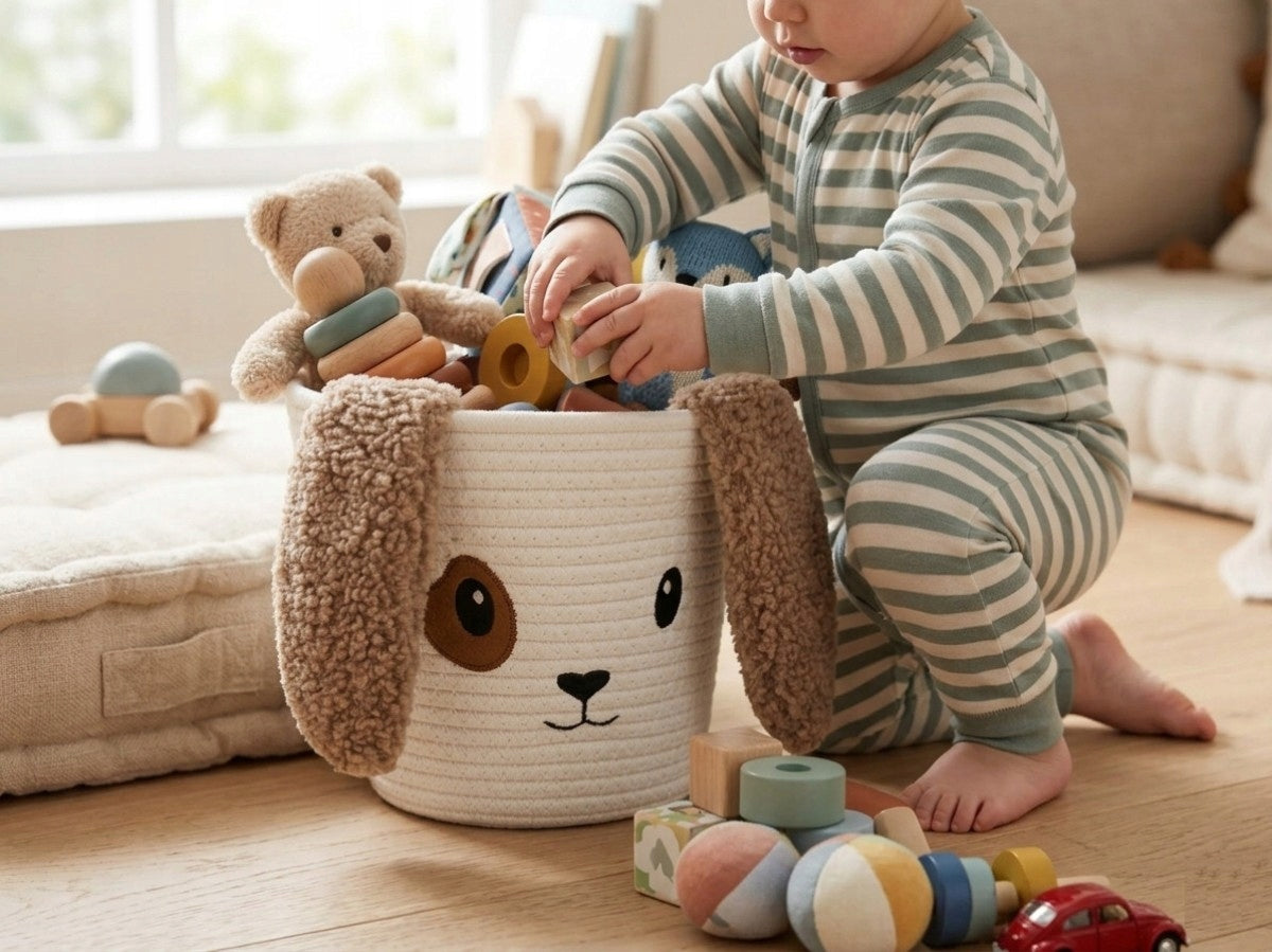 Storage Basket Toy Container Plush Blocks Cute Dog Manufacturer code PNZ-DOG-001