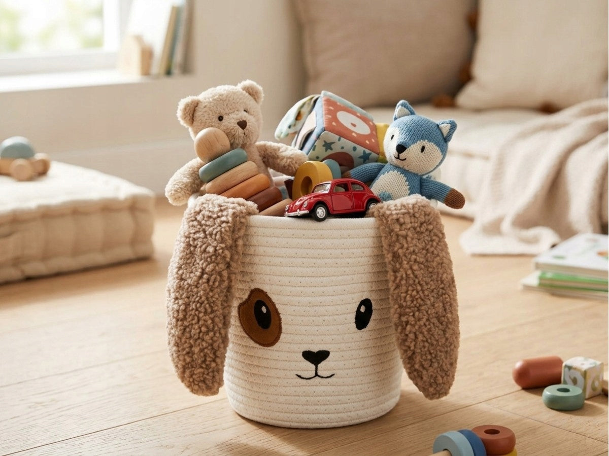 Storage Basket Toy Container Plush Blocks Cute Dog Packaging status original