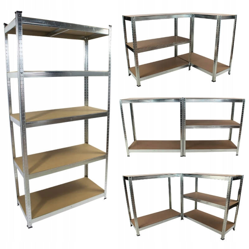 Storage rack METAL 5 shelves 180x90x40 ZINC workshop STRONG 875kg Brand Escal