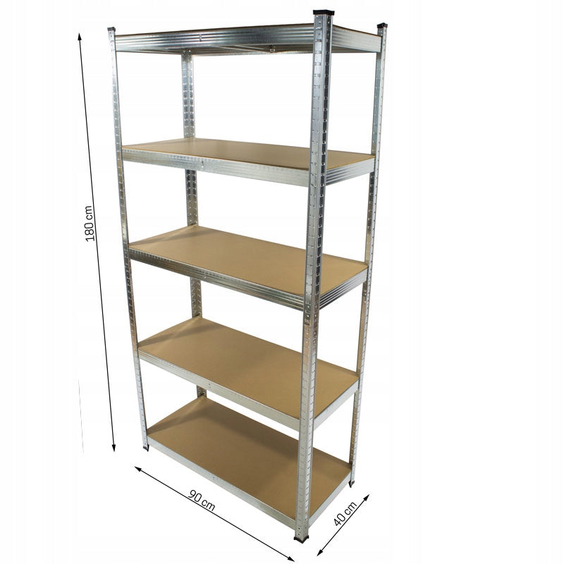 Storage rack METAL 5 shelves 180x90x40 ZINC workshop STRONG 875kg Manufacturer code REM-033-1-MAJS