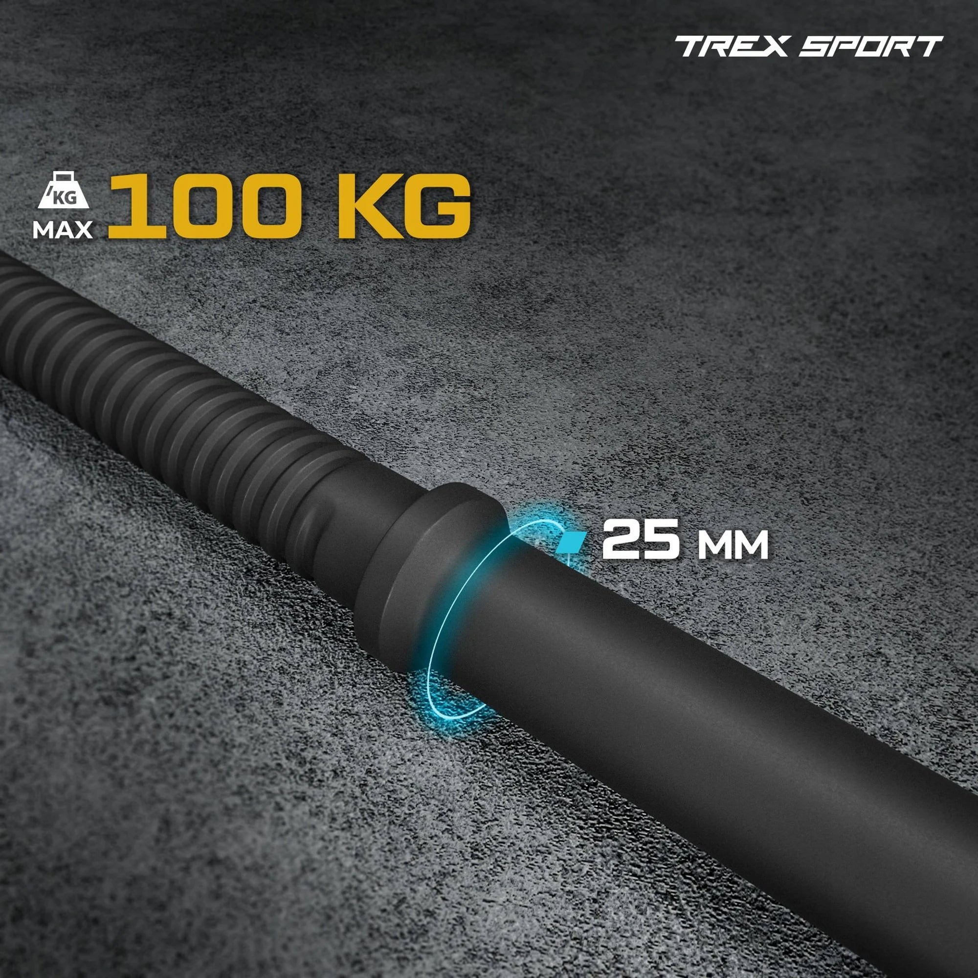 Straight griffin full steel barbell bar 120 cm 25 mm clamps Trex Sport EAN (GTIN) 5902308234680