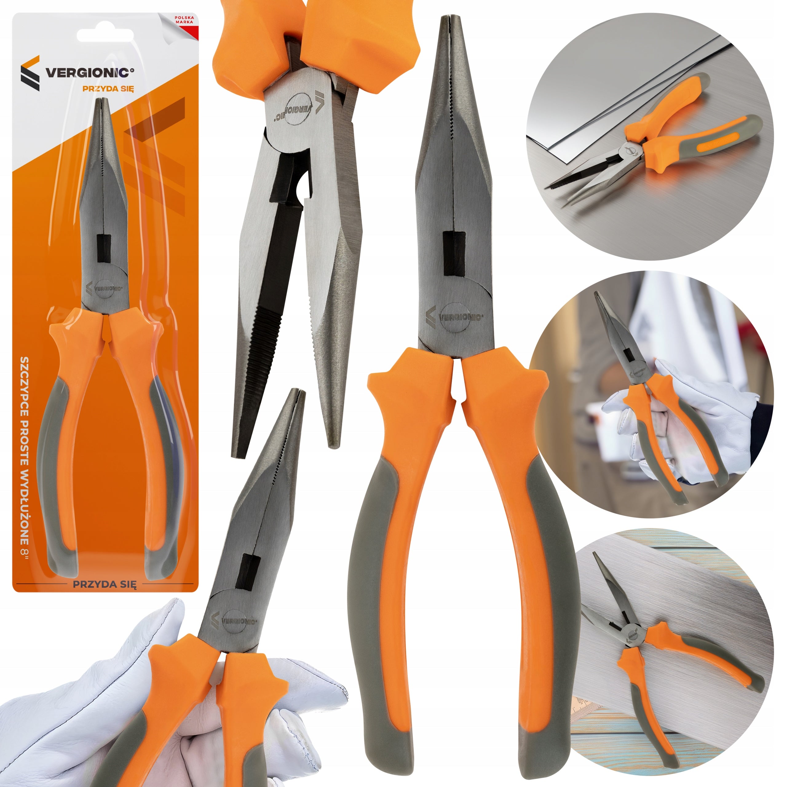 Straight pliers elongated 8'' VERGIONIC Packaging status original
