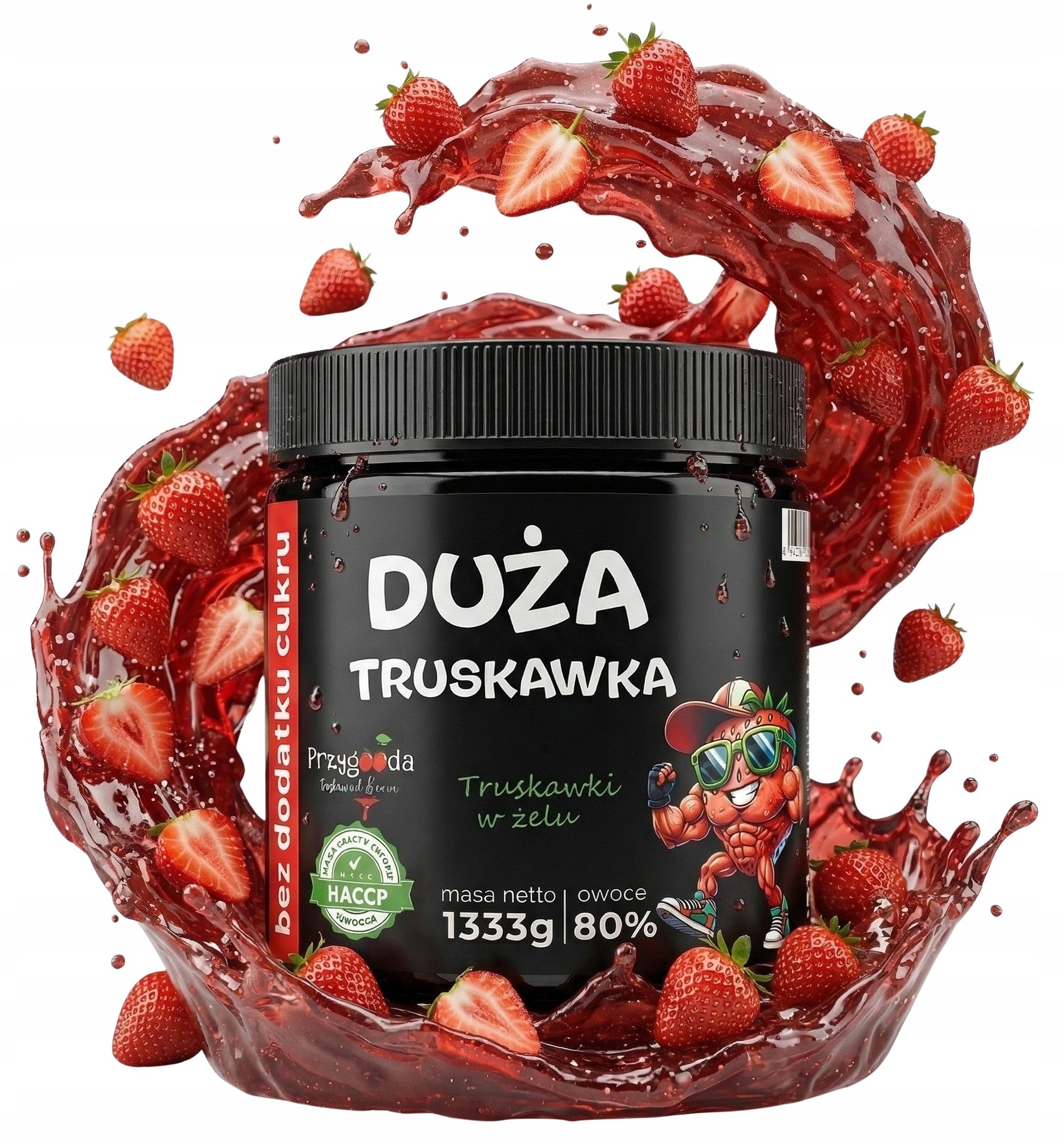 Strawberries in gel without sugar 1,333kg Przygoda LOW CARB, KETO Dietary FIT