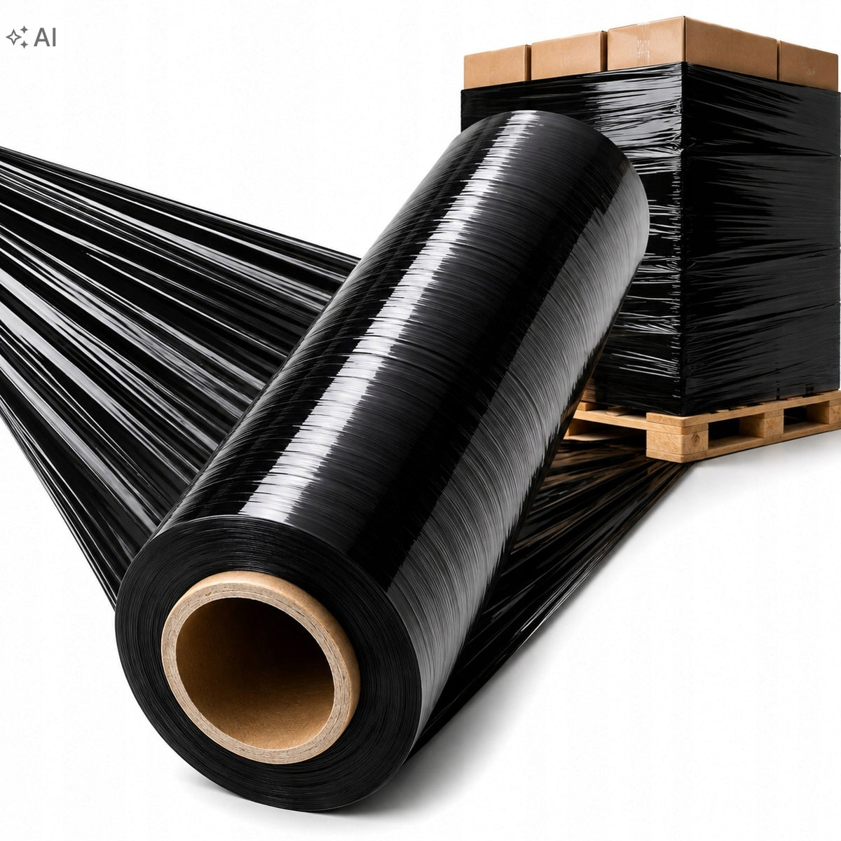 Stretch Film Black 3kg 50cm Strong Roll For Wrapping Protection 3 Pcs