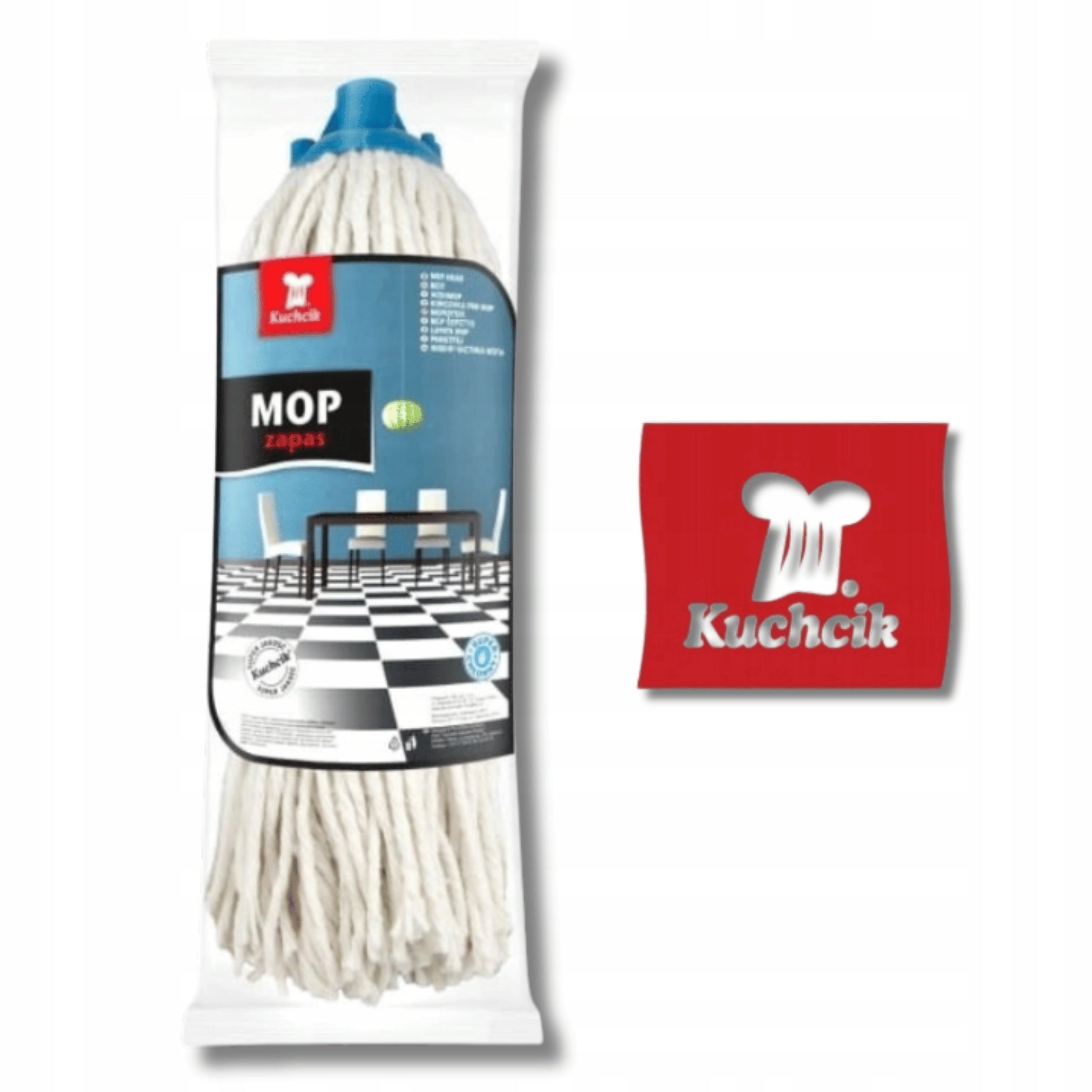 String Mop Kuchcik Large LONG TASSELS 30 CM FOR LARGE AREAS Color white