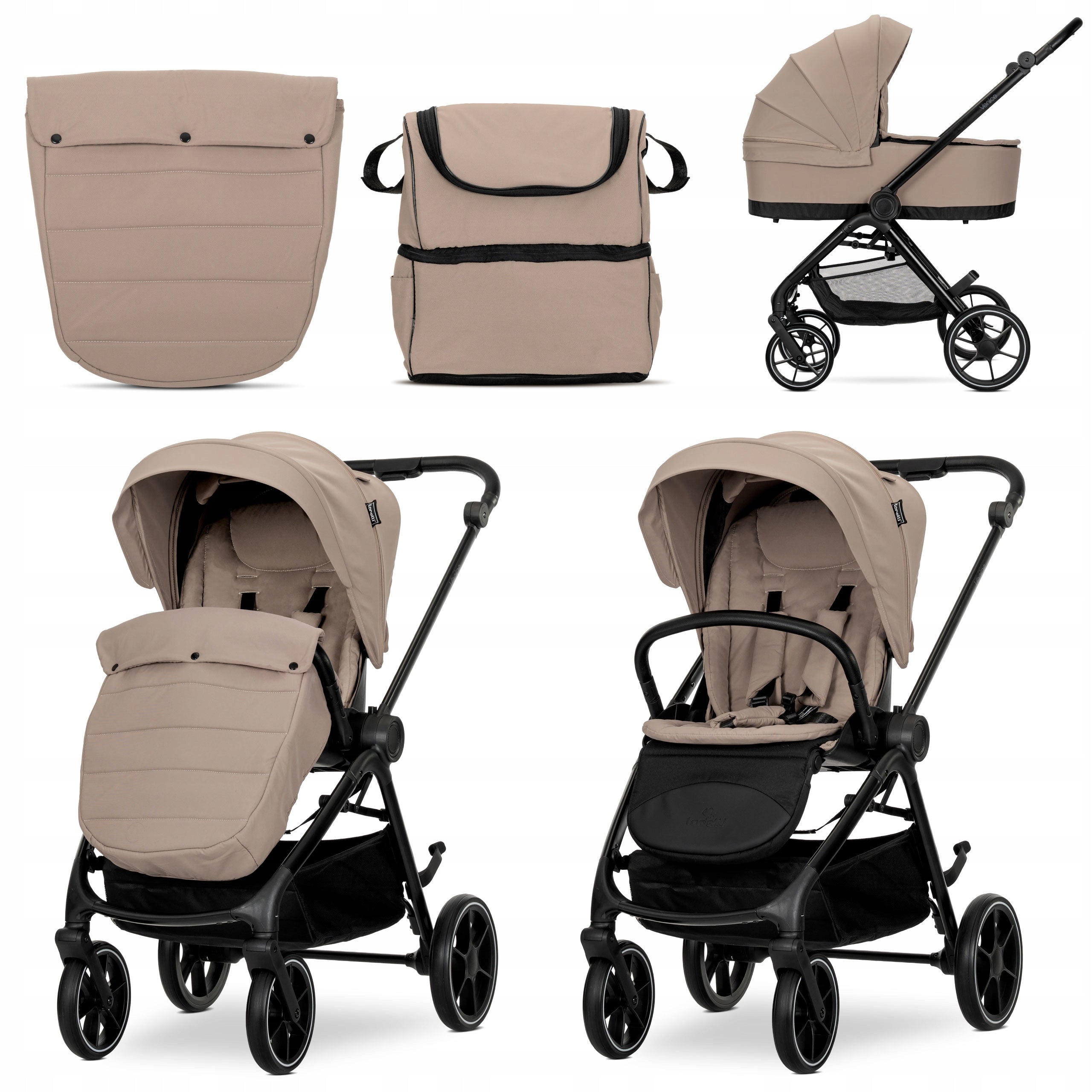 Stroller 2in1 stroller with gondola large wheels accessories included Lorelli