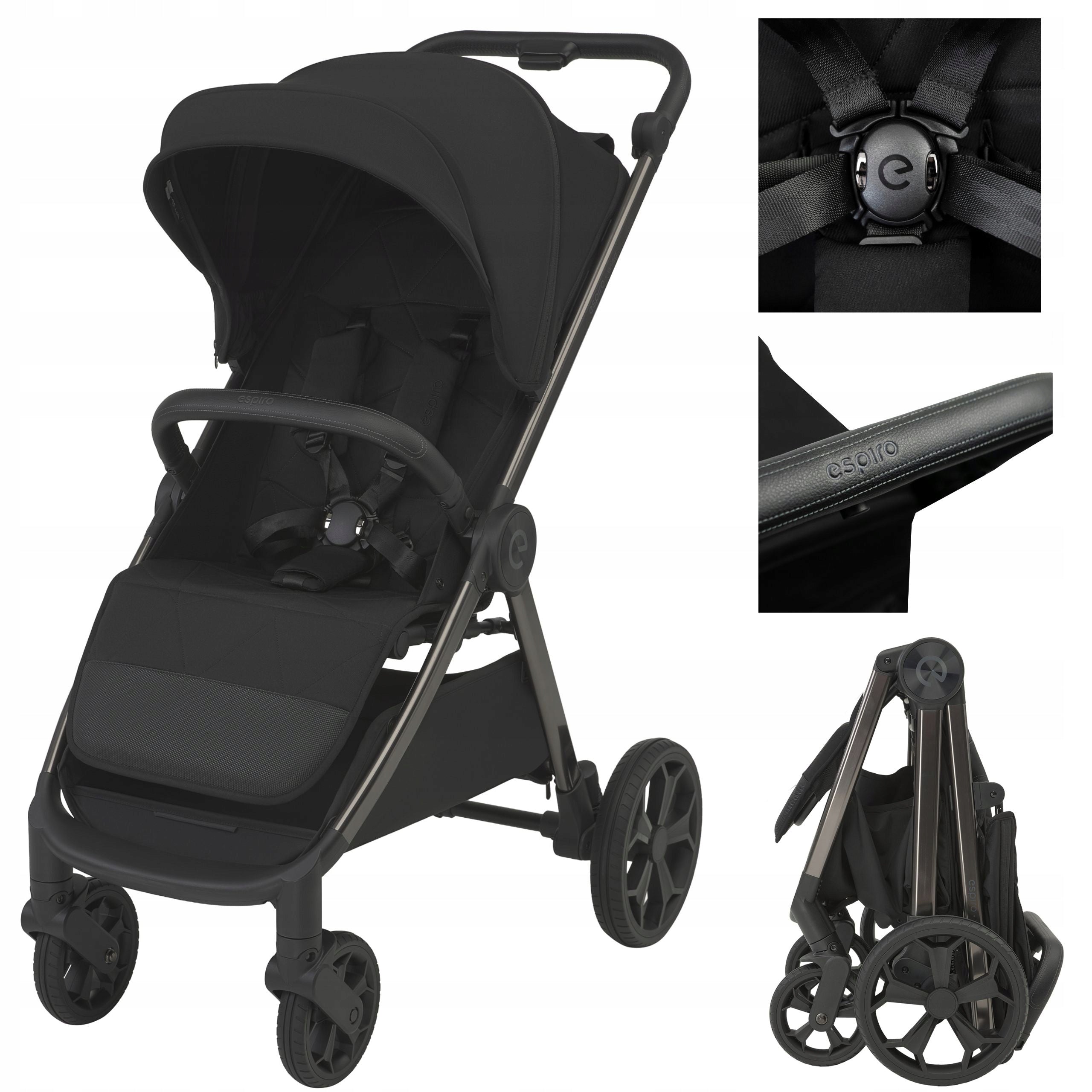 Stroller ESPIRO WIND 10 MISTRAL BLACK stroller large wheels up to 22 kg