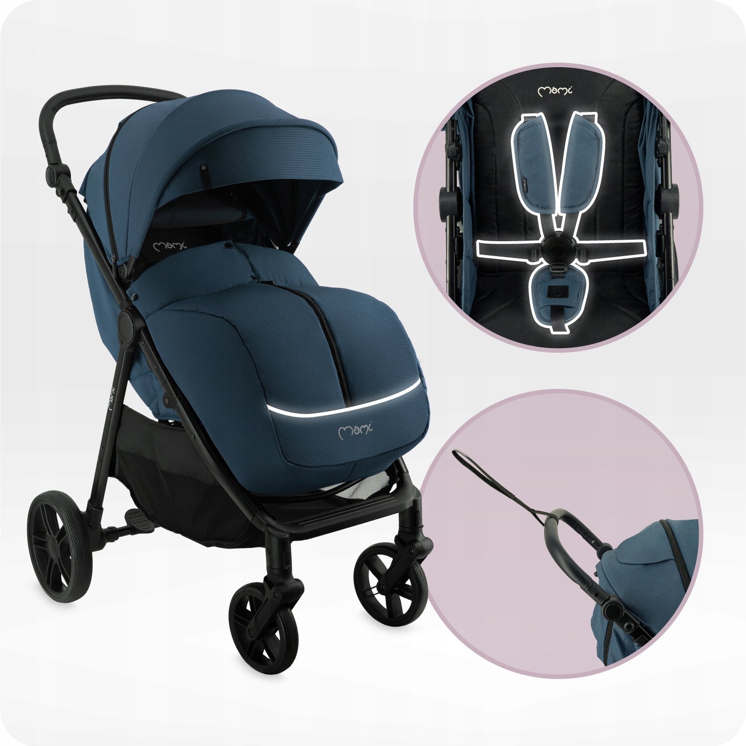 Stroller MoMi CLARA blue - lightweight folding accessories up to 22kg Brand MoMi