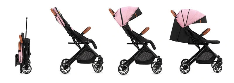 Stroller MoMi ESTELLE pink lightweight folding compact as a suitcase Brand MoMi