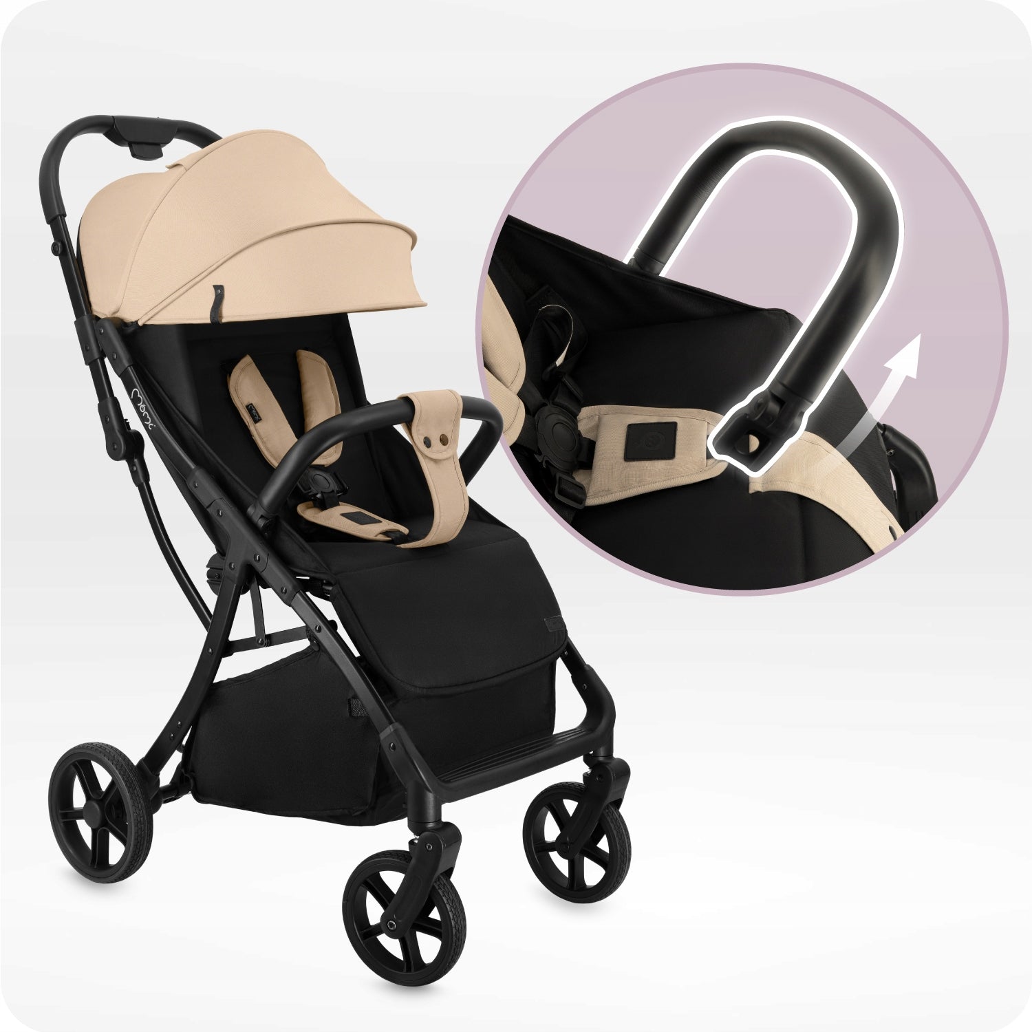 Stroller MoMi PAOLA beige - light self-folding adjustment up to 22kg Brand MoMi