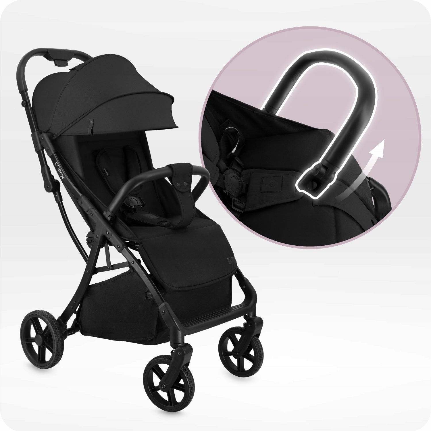 Stroller MoMi PAOLA black - light self-folding adjustment up to 22kg Manufacturer code WOSP00078