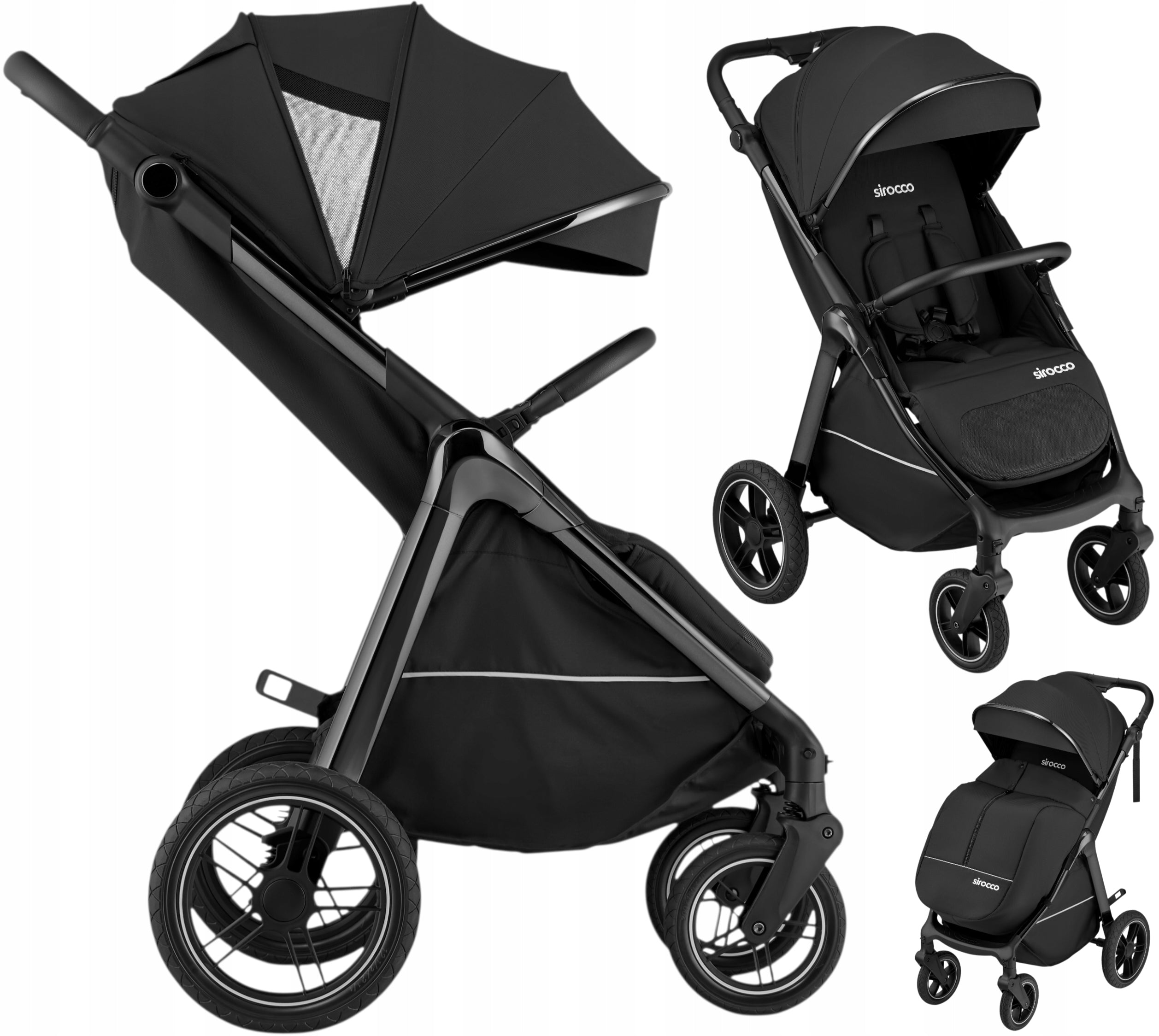 Stroller SIROCCO large wheels 28cm Shock absorption up to 22kg