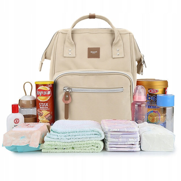 Stroller backpack Himawari HM1213 for moms cappuccino organizer