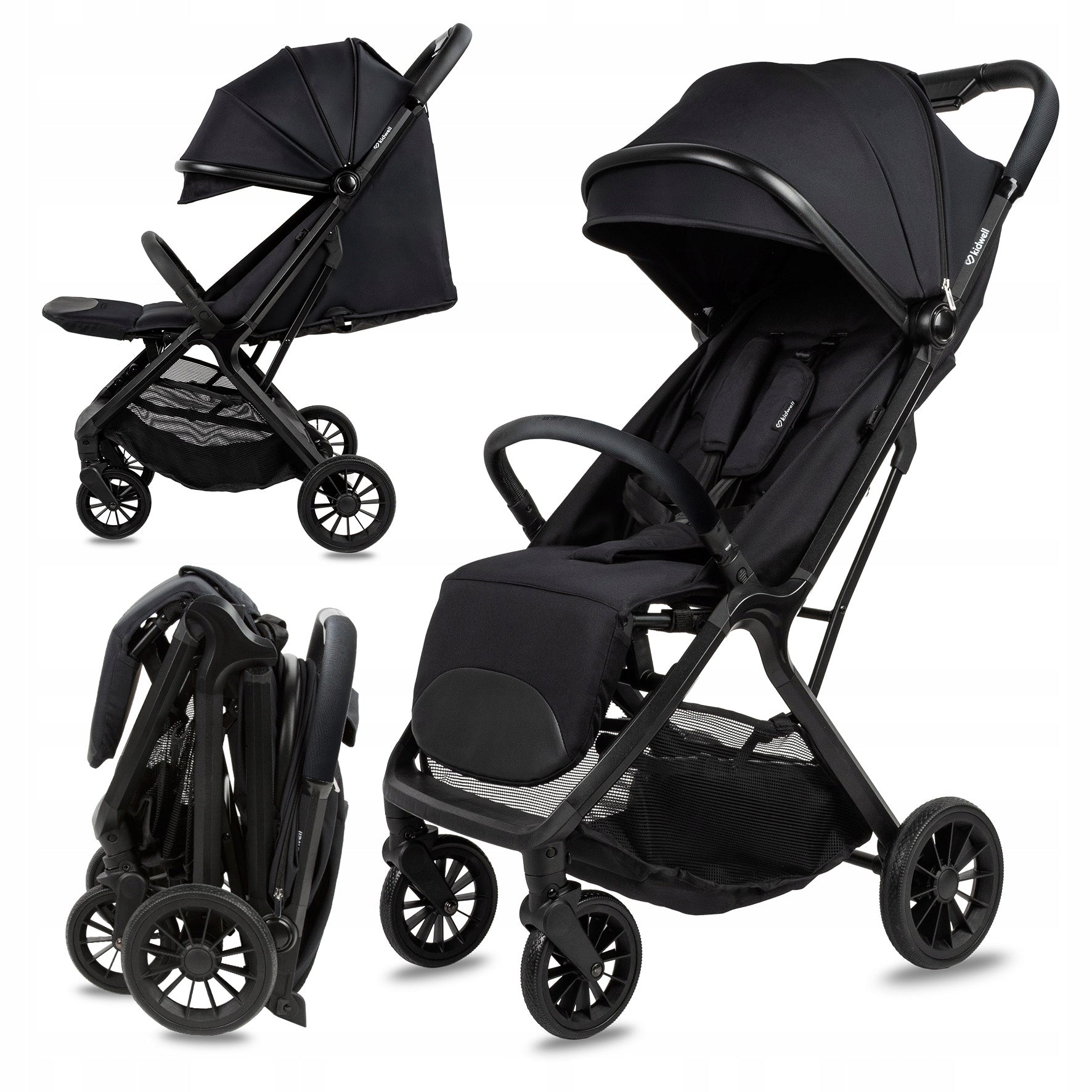 Stroller compact KIDWELL AURO black AUTOFOLD light maneuverable small