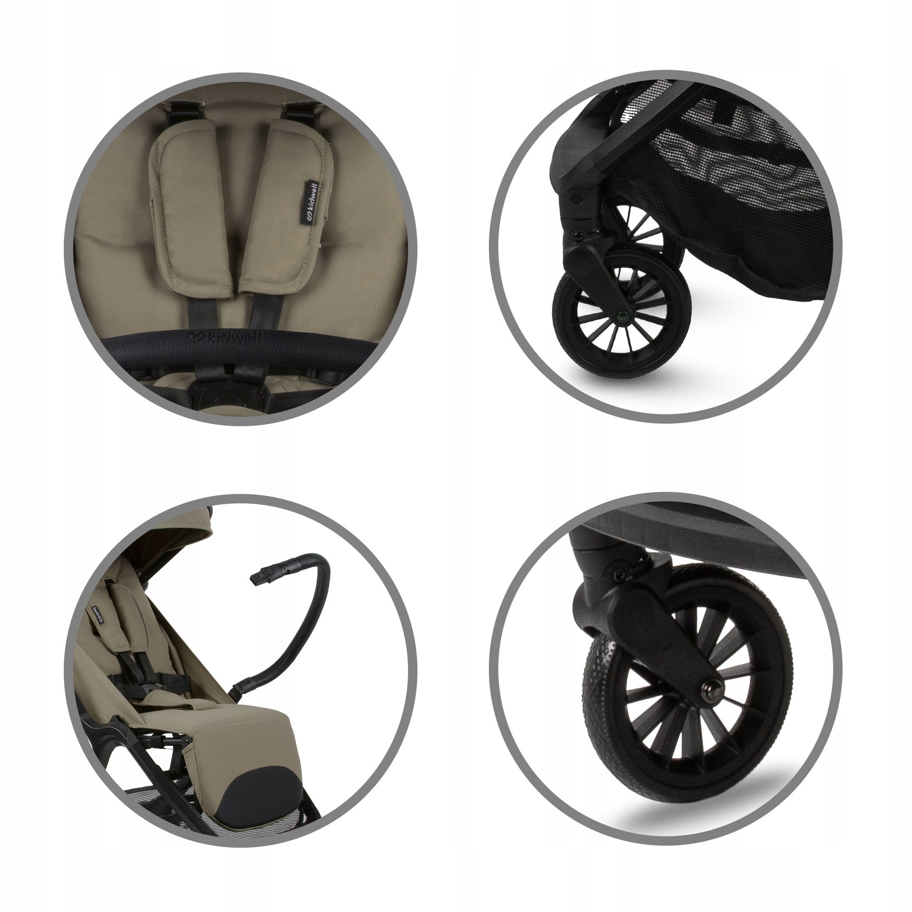 Stroller compact KIDWELL AURO brown beige AUTOFOLD light maneuverable Manufacturer code WOSPAUR01A3