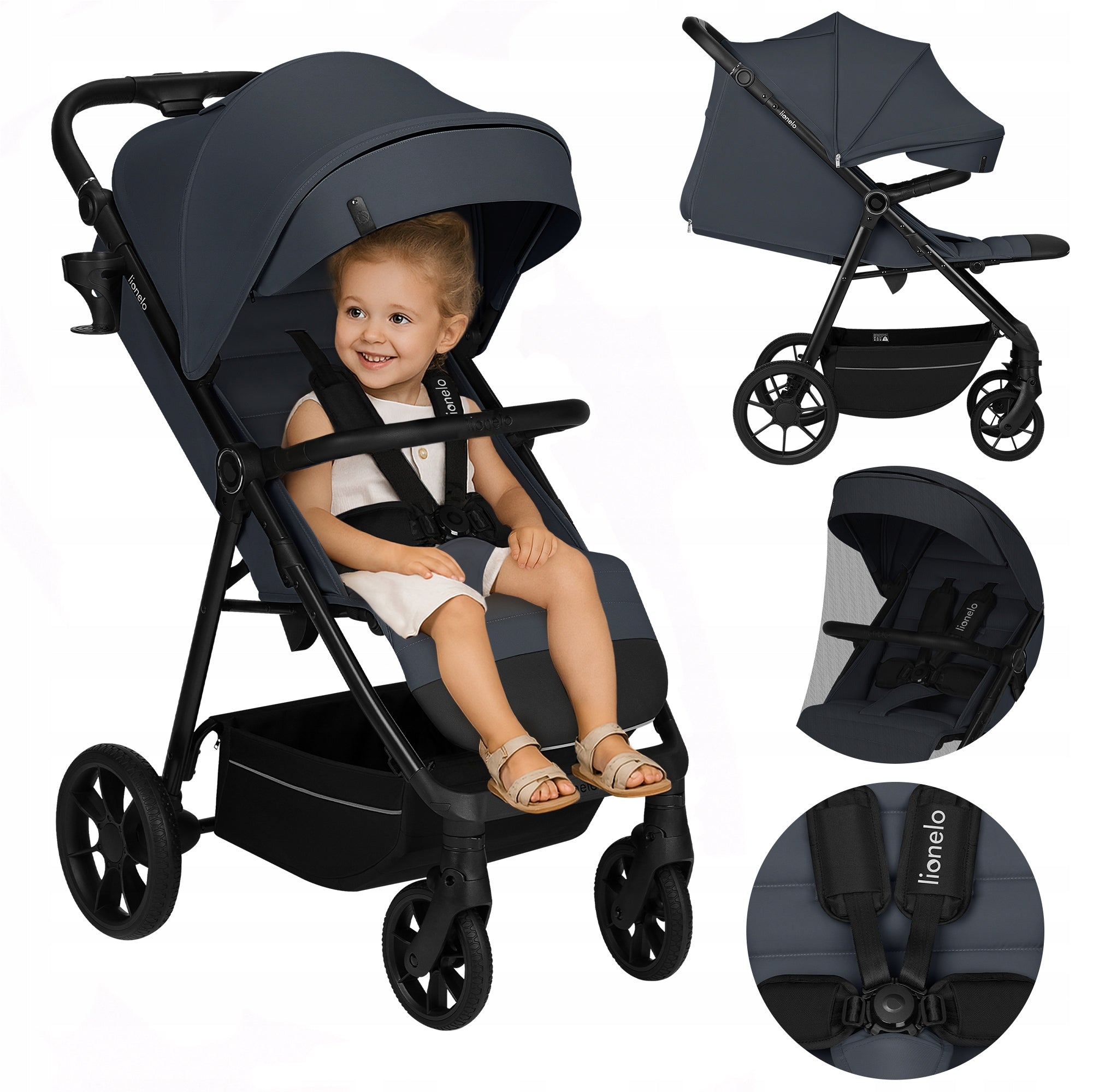 Stroller cushioning stroller folding large wheels Lionelo IVA