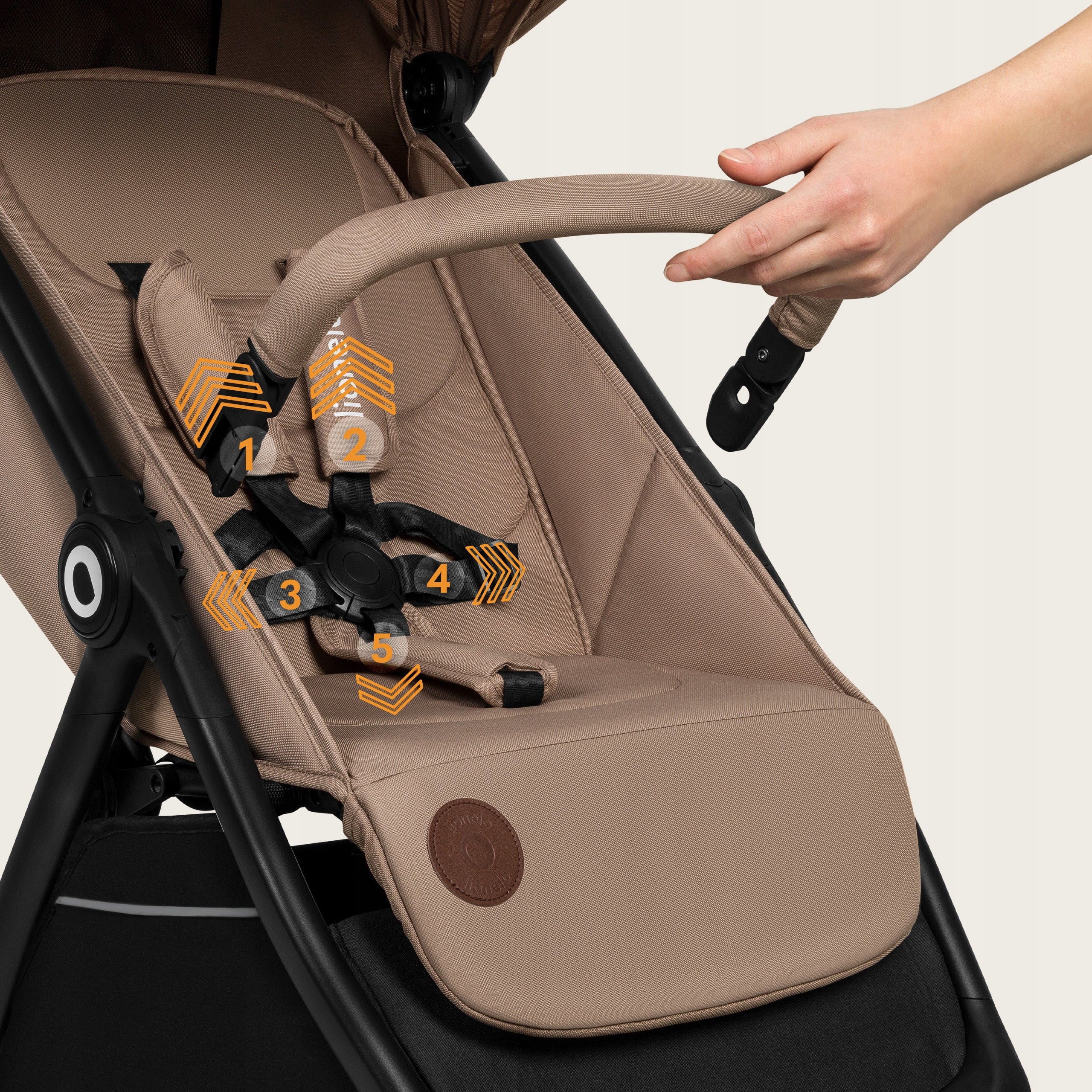 Stroller stroller easy folding filter UPF50+ mosquito net Lionelo Manufacturer code wodoodporna duża budka XXL, regulacja oparcia