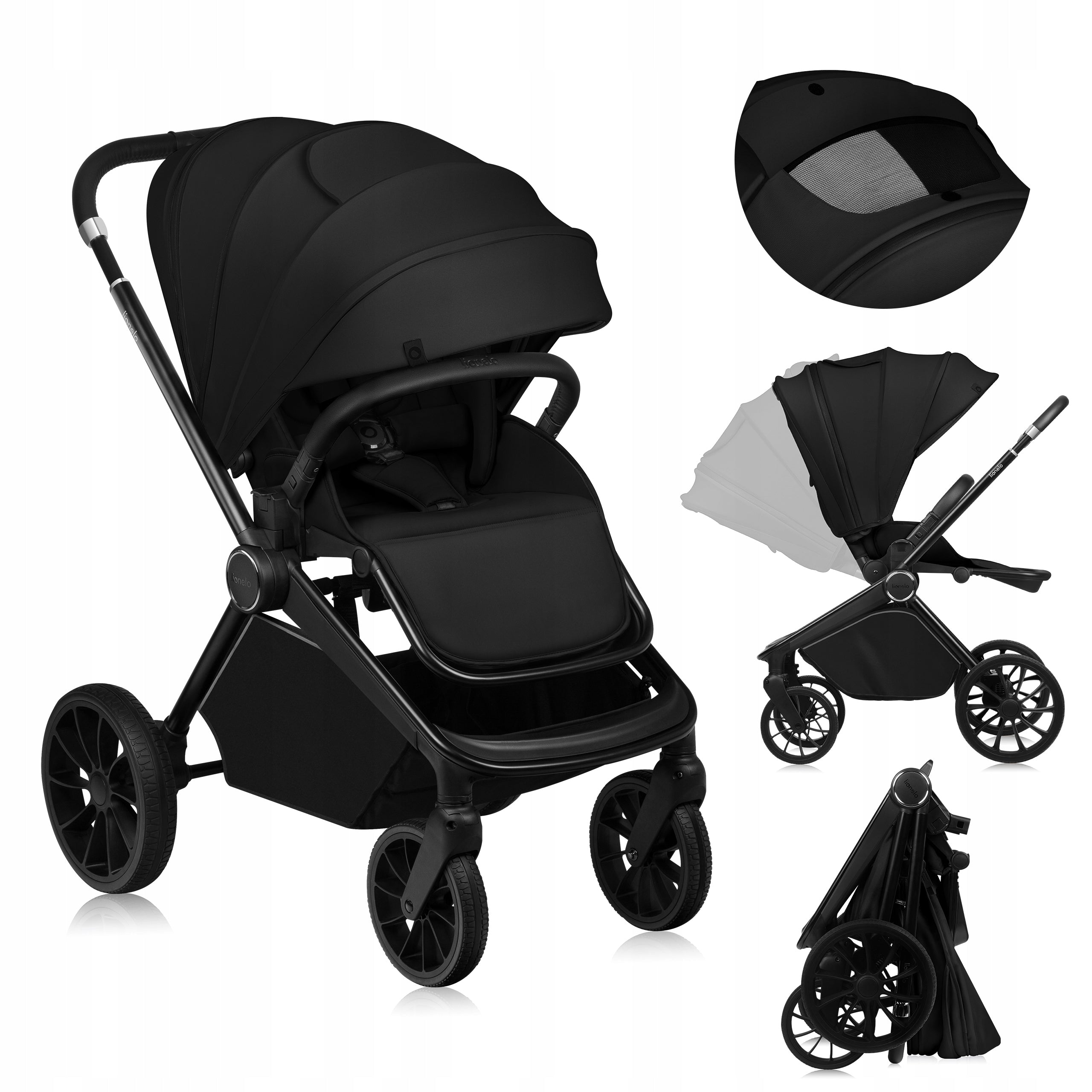 Stroller stroller up to 22 kg Lionelo Lo-Mika Plus black onyx