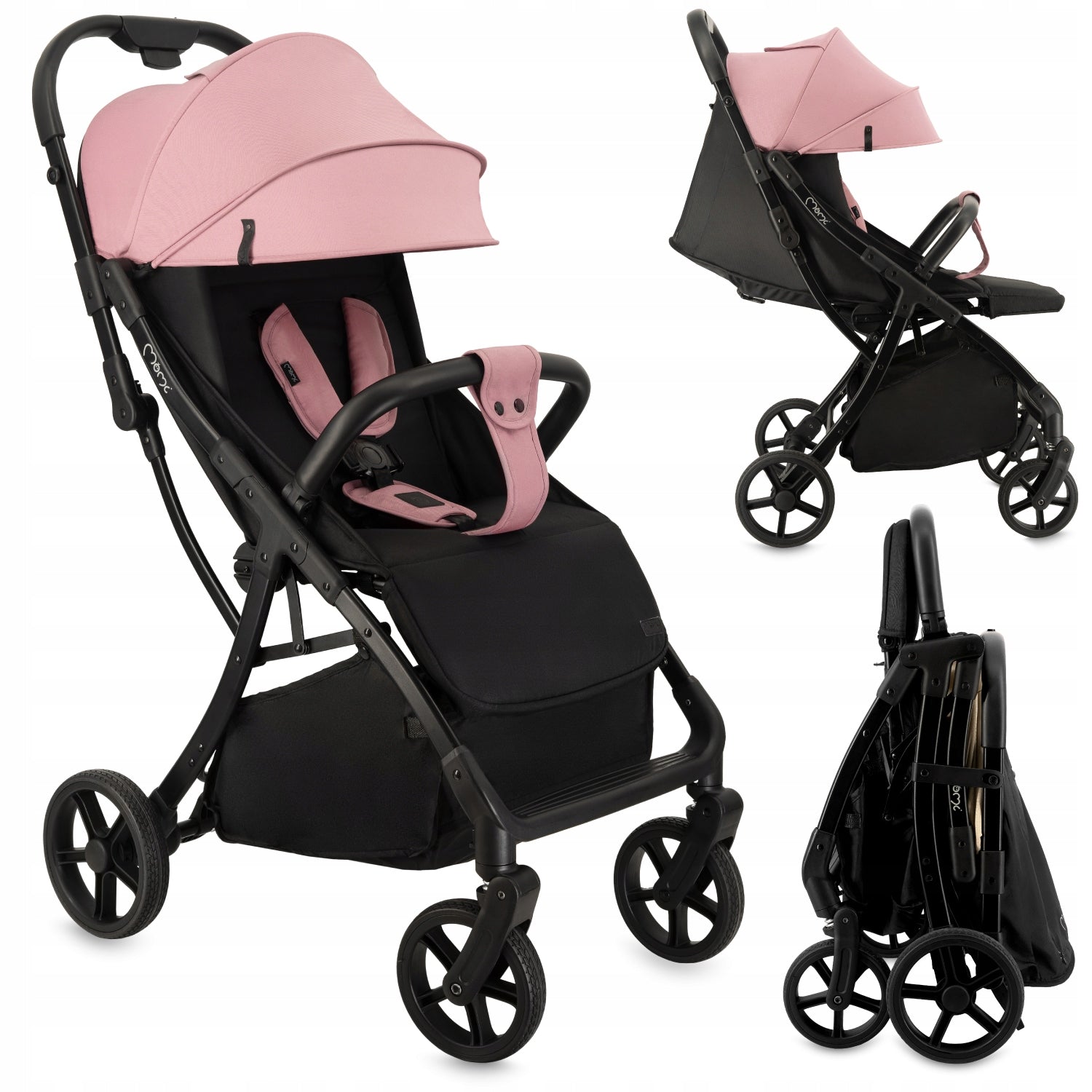 Stroller stroller up to 22 kg - MoMi Paola pink - self-folding