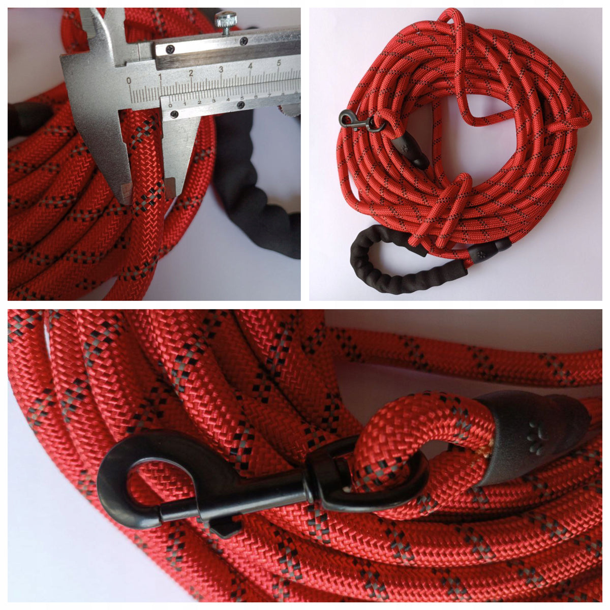 Strong 15m Training Leash for Large Dogs Thick Reflective Red Manufacturer code 5907346935407