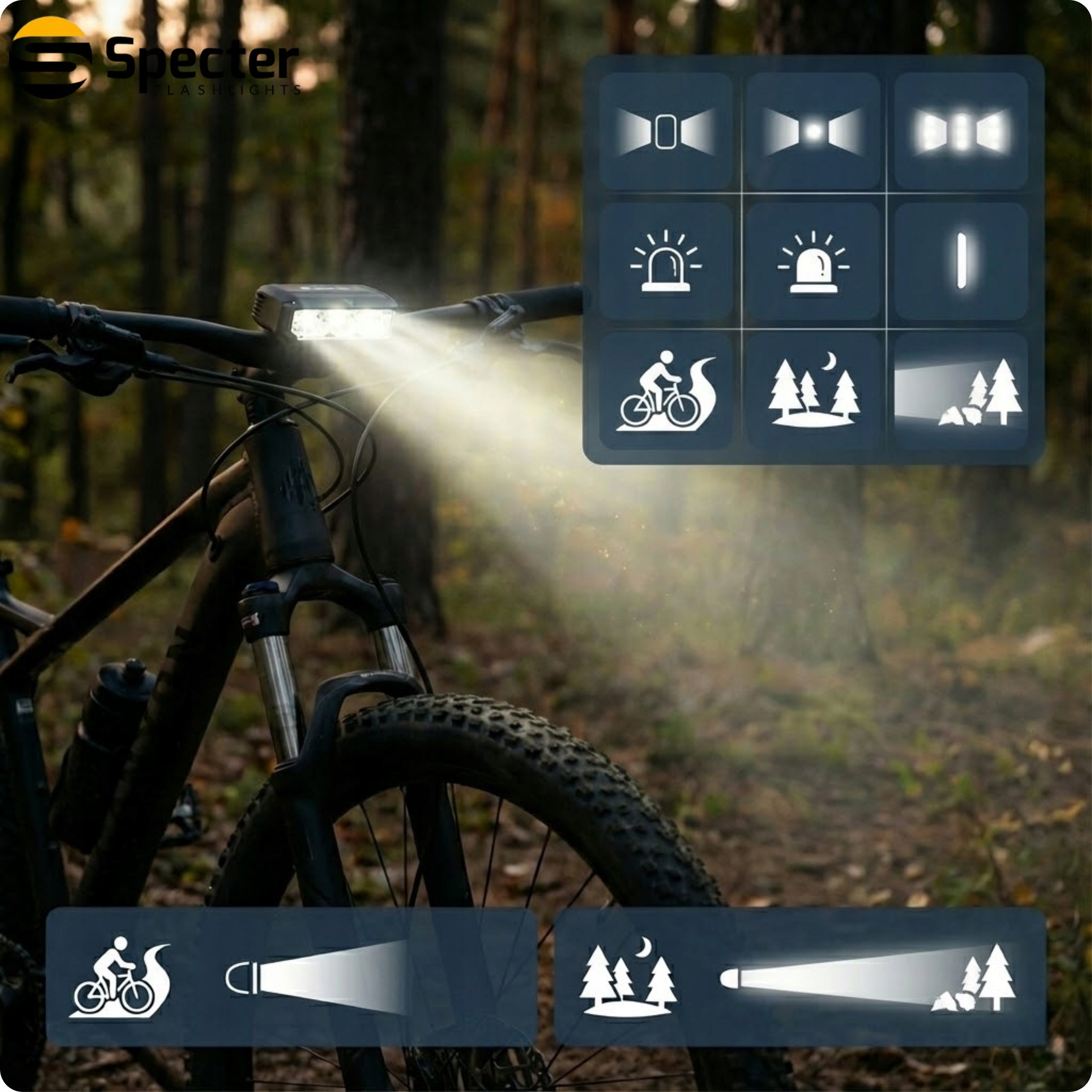 Strong Bicycle Light Front Lamp Flashlight Halogen Light 3 x LED 1200lm Packaging status original