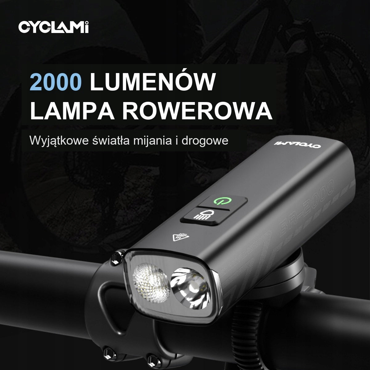 Strong Bike Light Front CYCLAMI 2000LM 4500mAh Packaging status original