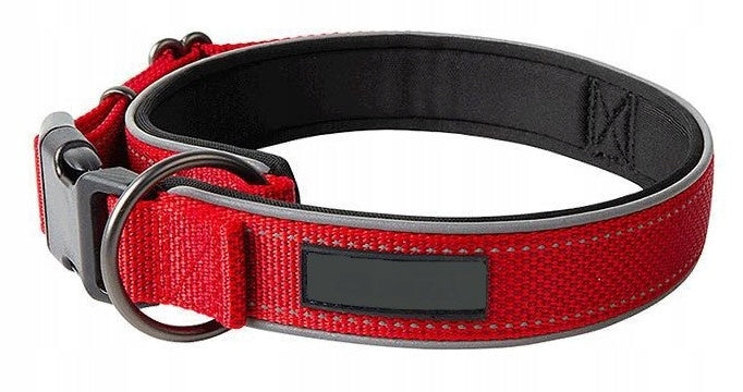 Strong Collar for Large Dog, Adjustable Red L