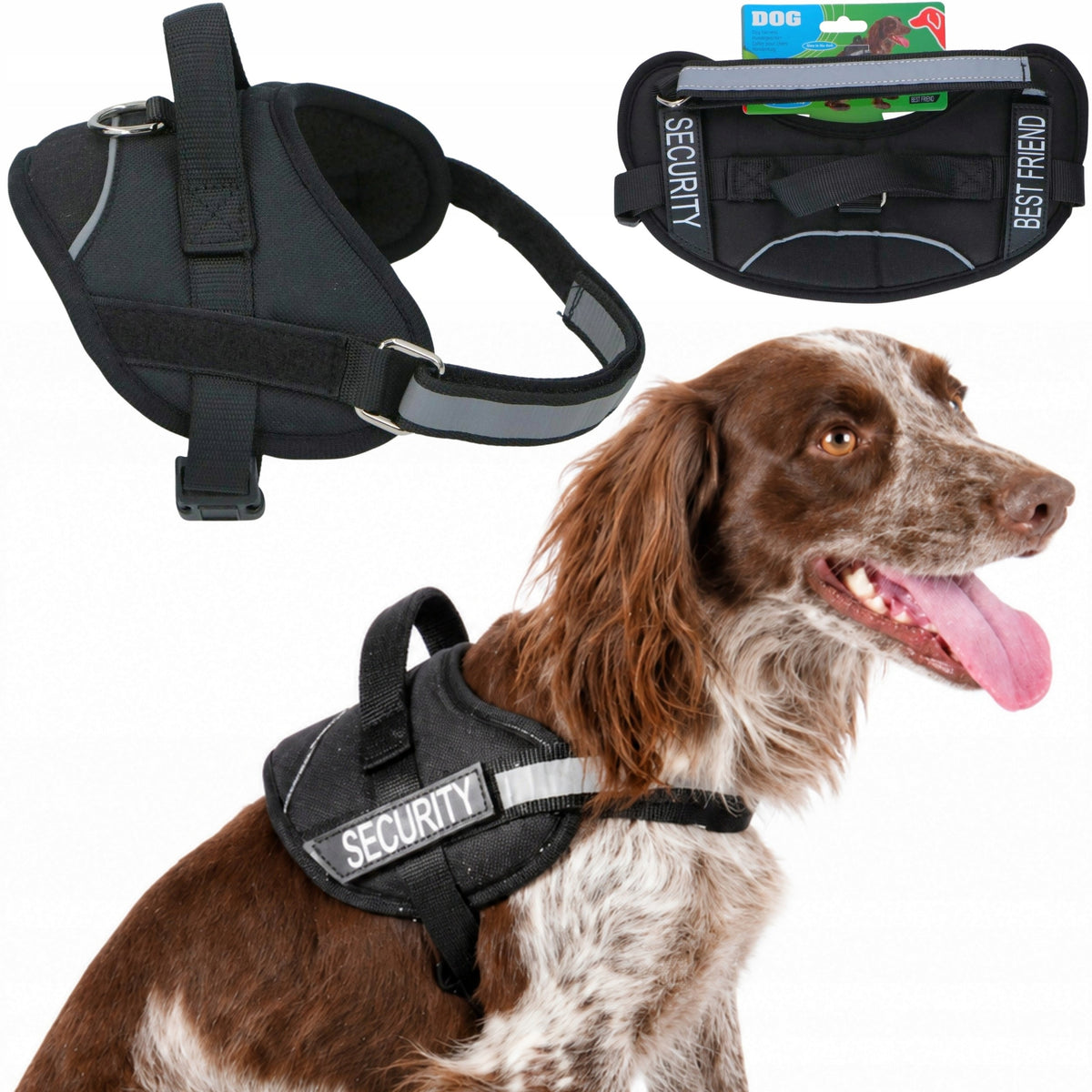 Strong Dog Harness with Reflective Tape Size M 44-57cm