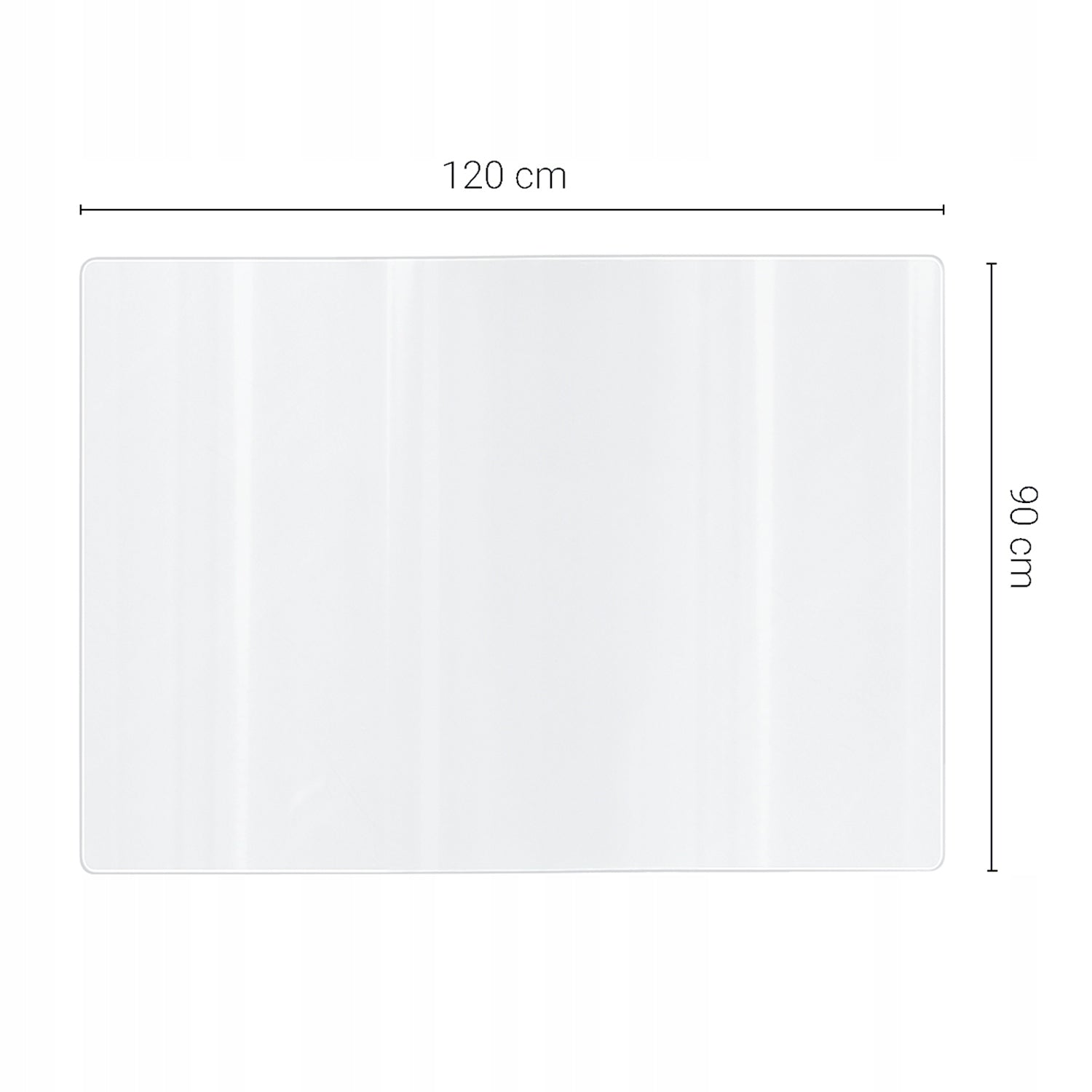 Strong Protective Mat Transparent Soft Glass Under Furniture Dresser 120x90 Color transparent