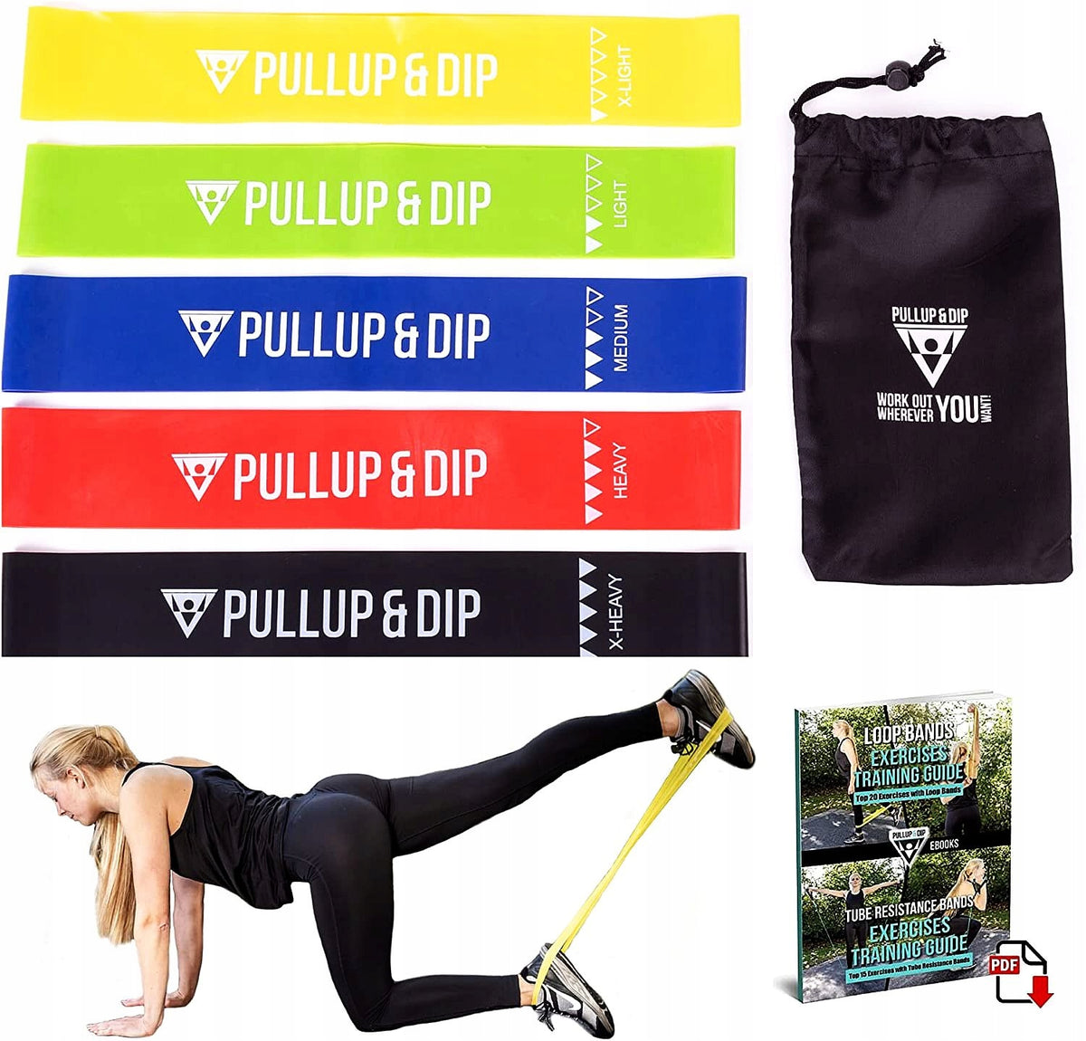 Strong Tapes for Exercise at Home Power Band Training Set Expanders + FREEBIE