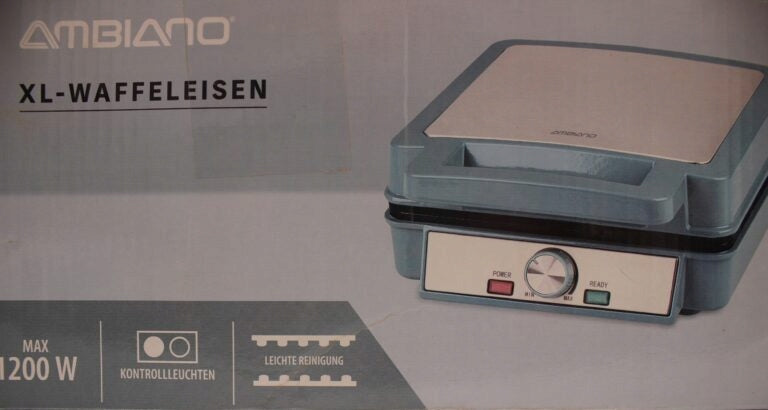 Strong Waffle Iron XL Ambiano 1200W – Crispy Waffles – ILAG coating Manufacturer code 4061461420307