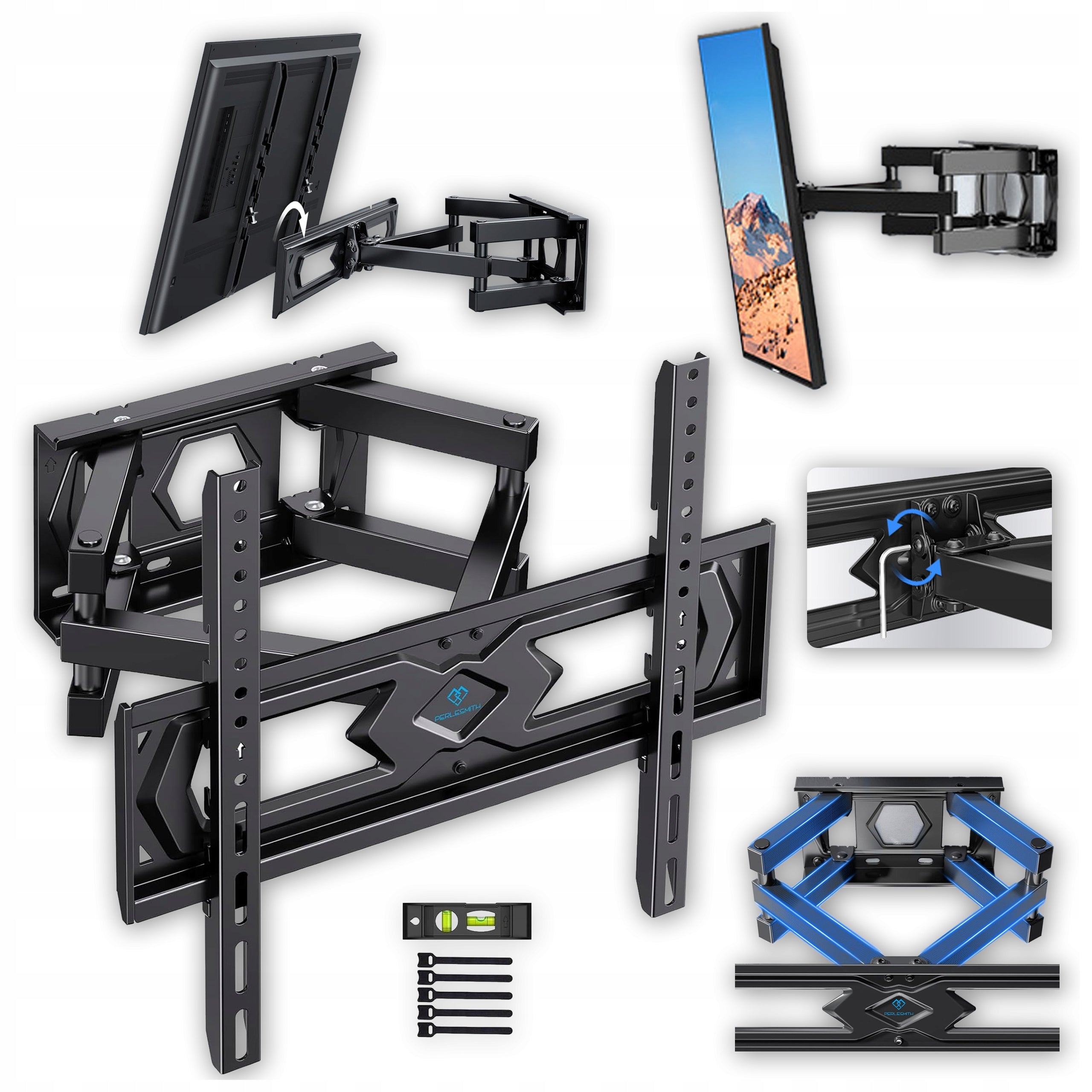 Strong Wall Mount TV Hanger 26-65 Inch Rotating 45kg VESA Adjustable
