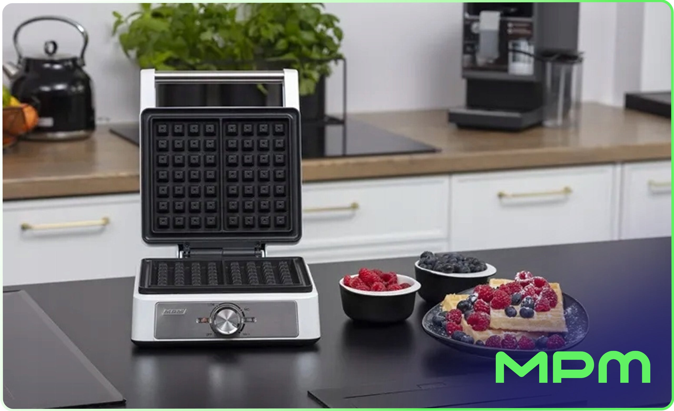 Strong waffle iron silver 2 waffles MPM MGO-41 1600W Power rating 1600 W