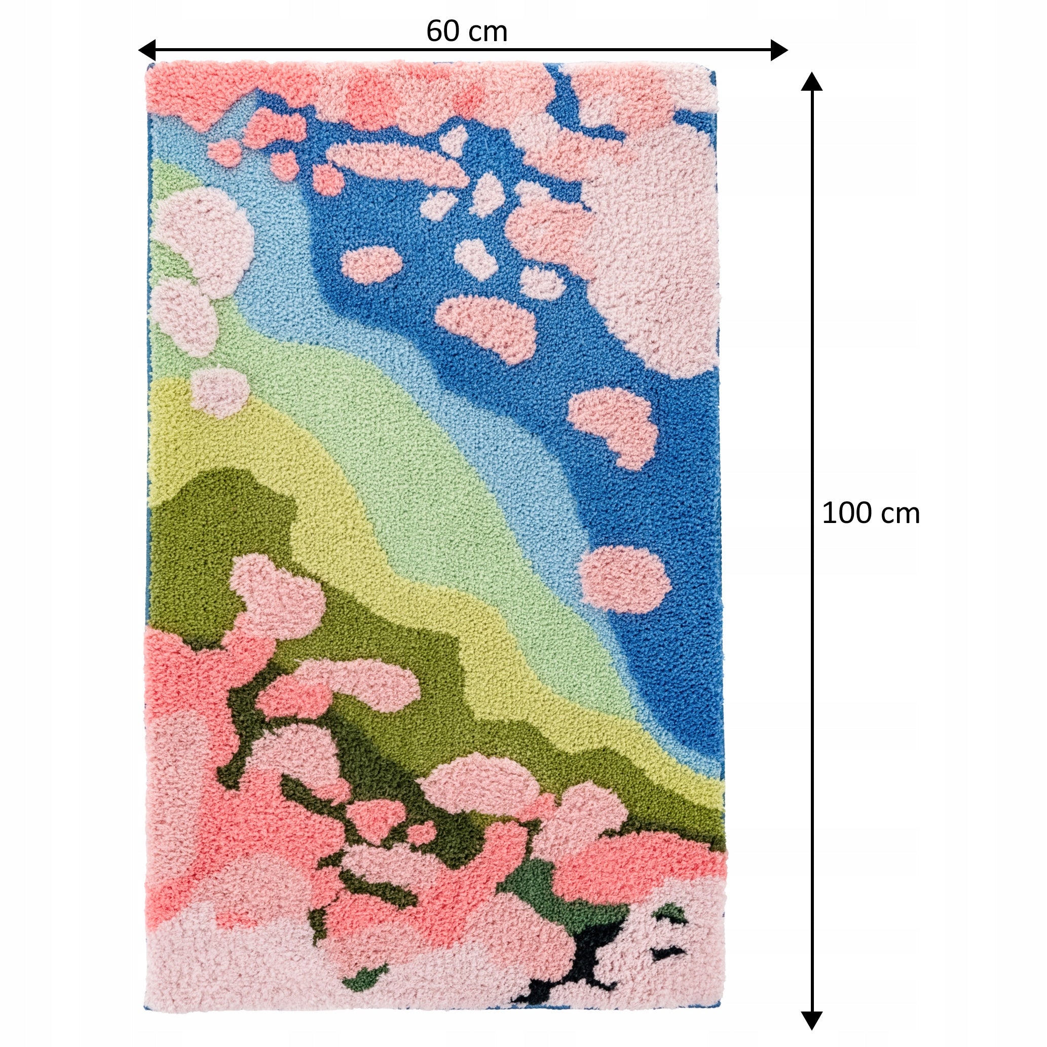 Structural Carpet Colorful 60x100cm Sidewalk Fluffy Decorative Soft Nice Length 100 cm