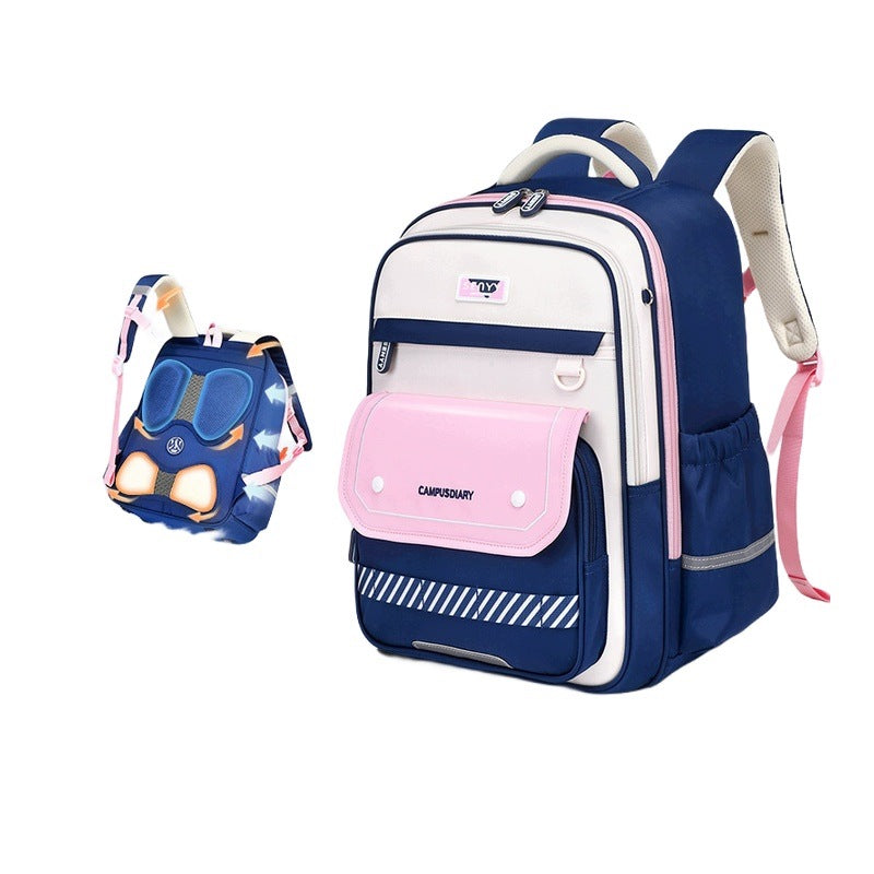 Student School Backpack Spacious Lightweight Relieving Pink Large