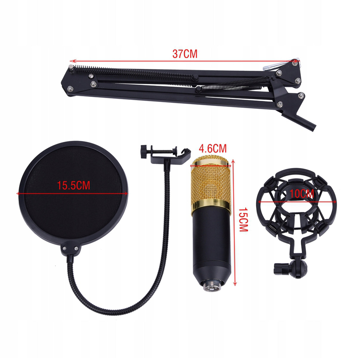 Studio Condenser Microphone, Multifunctional Condenser Microphone Kit Brand no brand