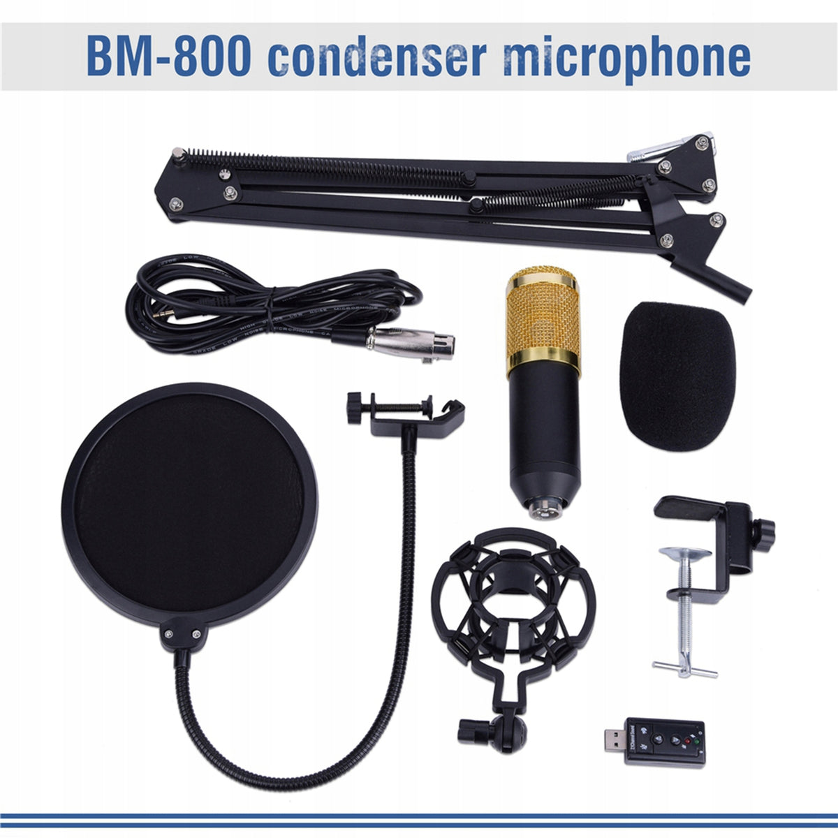 Studio Condenser Microphone, Multifunctional Condenser Microphone Kit Manufacturer code YSA00473