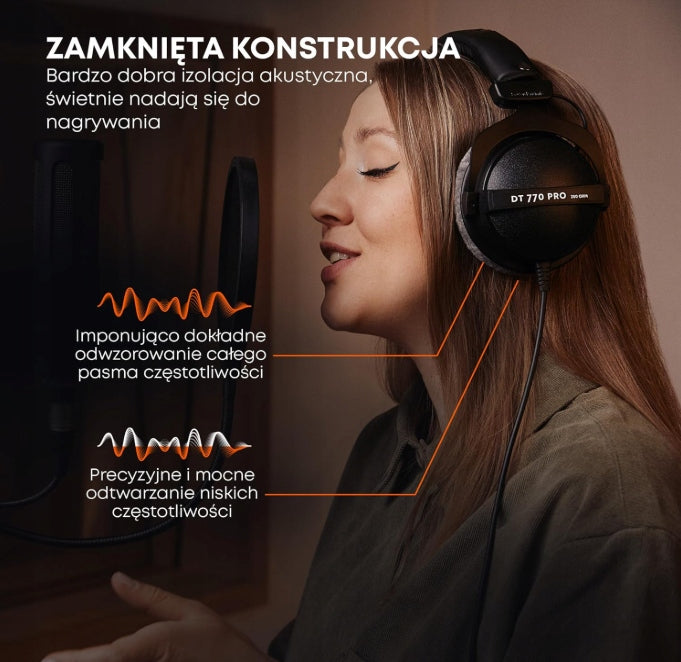 Studio Over-Ear Headphones Beyerdynamic DT770 Pro black 250OHM Brand Beyerdynamic