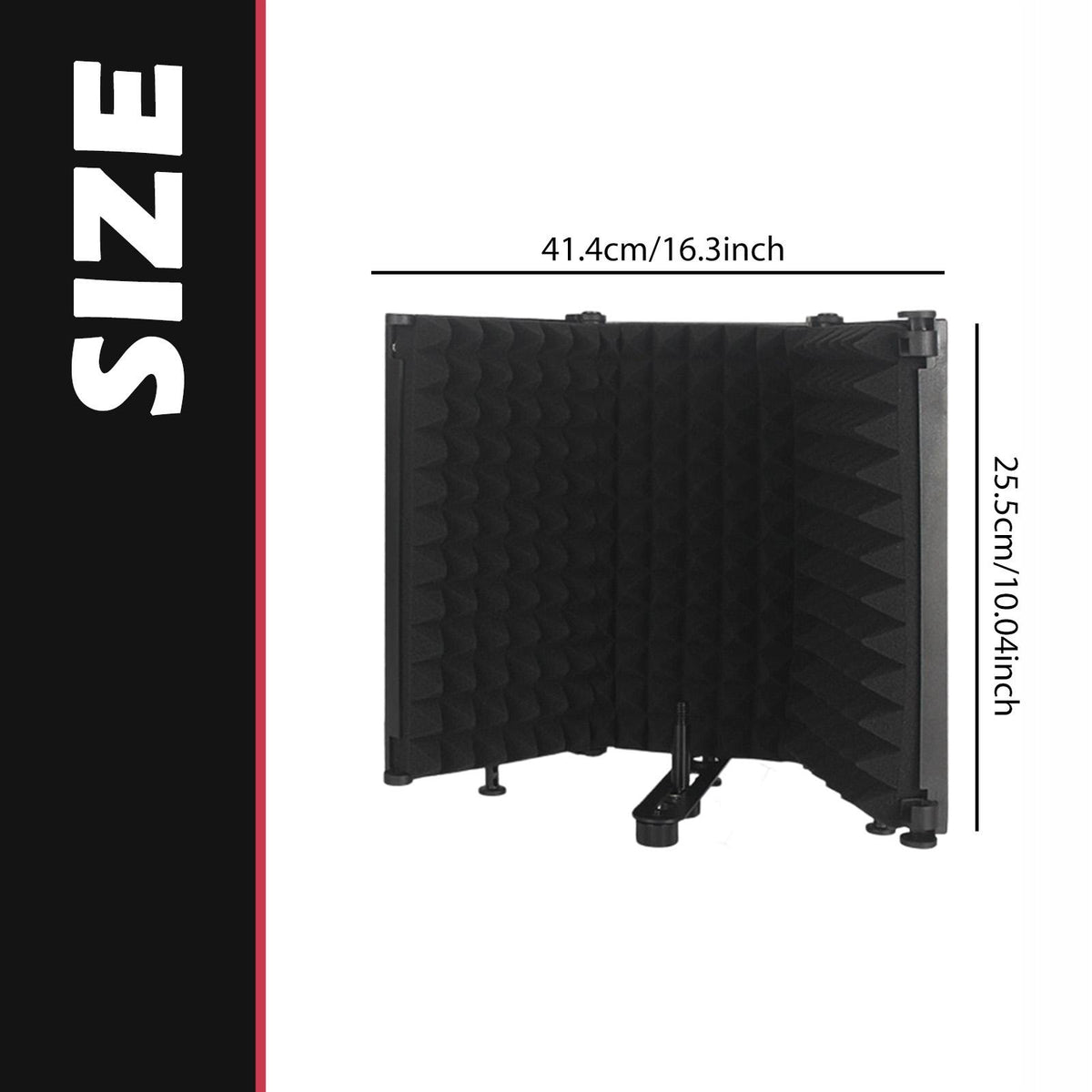 Studio Recording Mic Isolation Shield Durability 41.4cmx25.5cm With Tripod Packaging status original