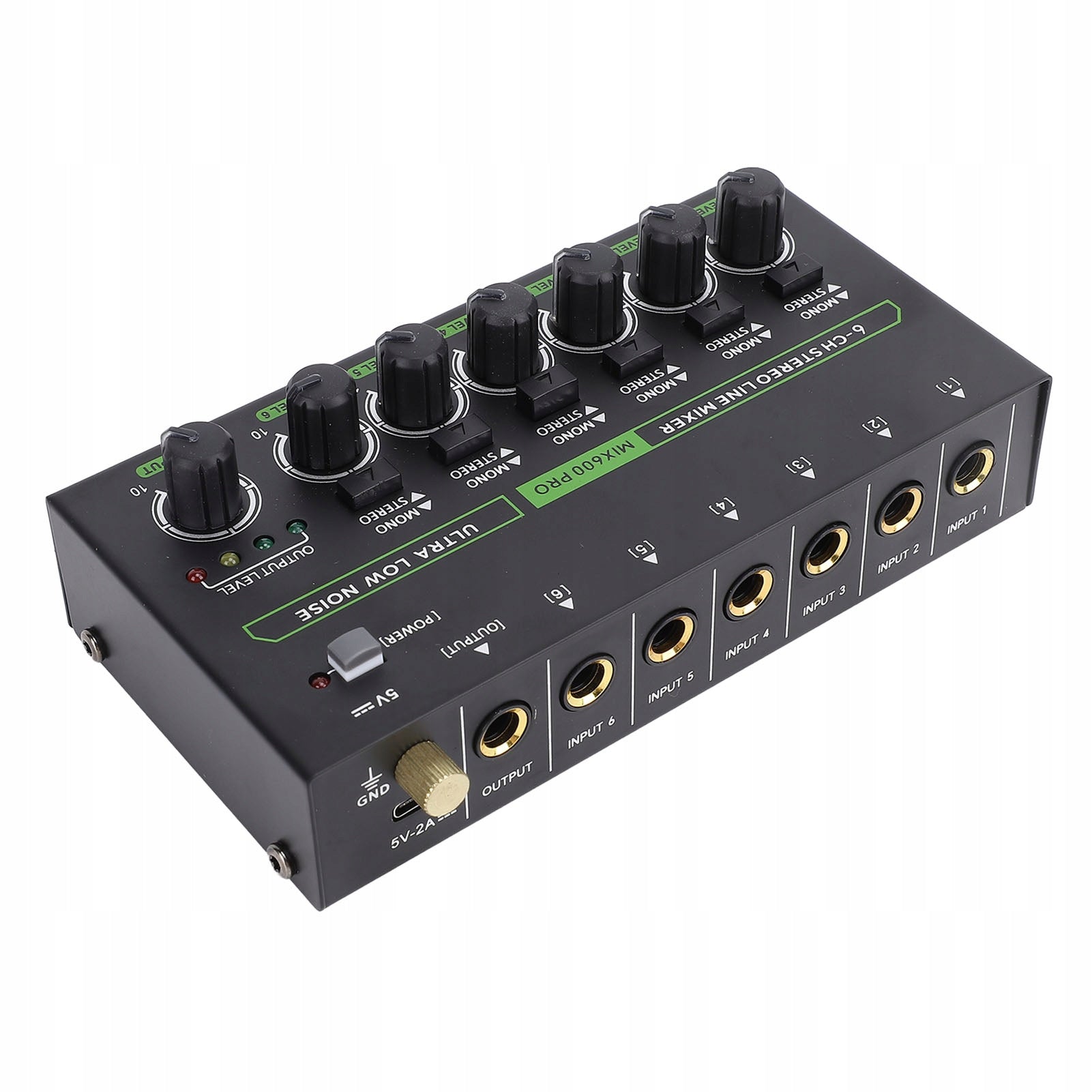 Studio Sound Mixer RGB Light Low Noise 6 Channels Mono Stereo O8