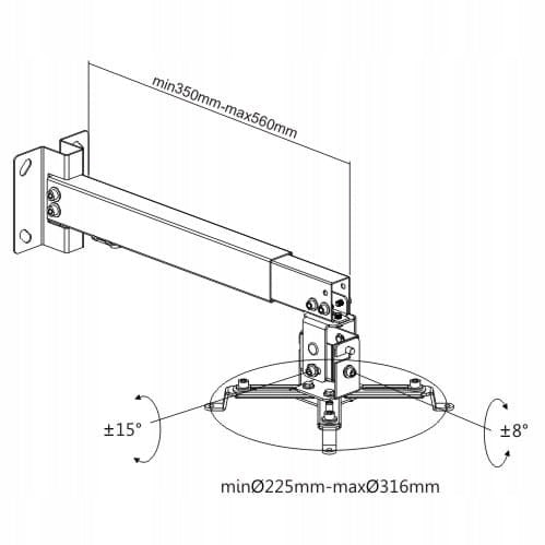 Sturdy Projector Wall Mount Ceiling Adjustable 20kg White Manufacturer code SPA-P01W