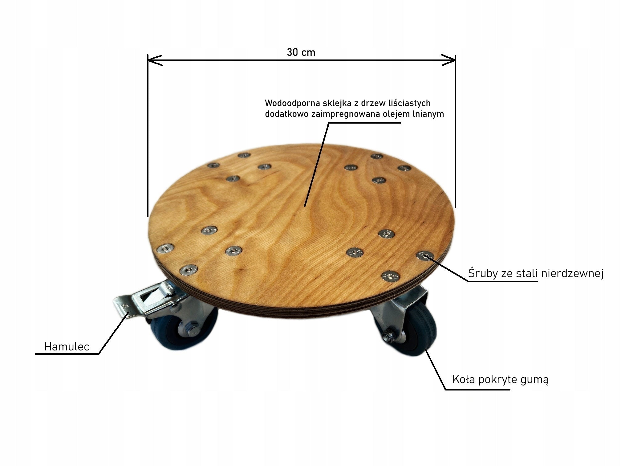 Sturdy Transport Platform on wheels for pot Stand 30cm Manufacturer code P #2